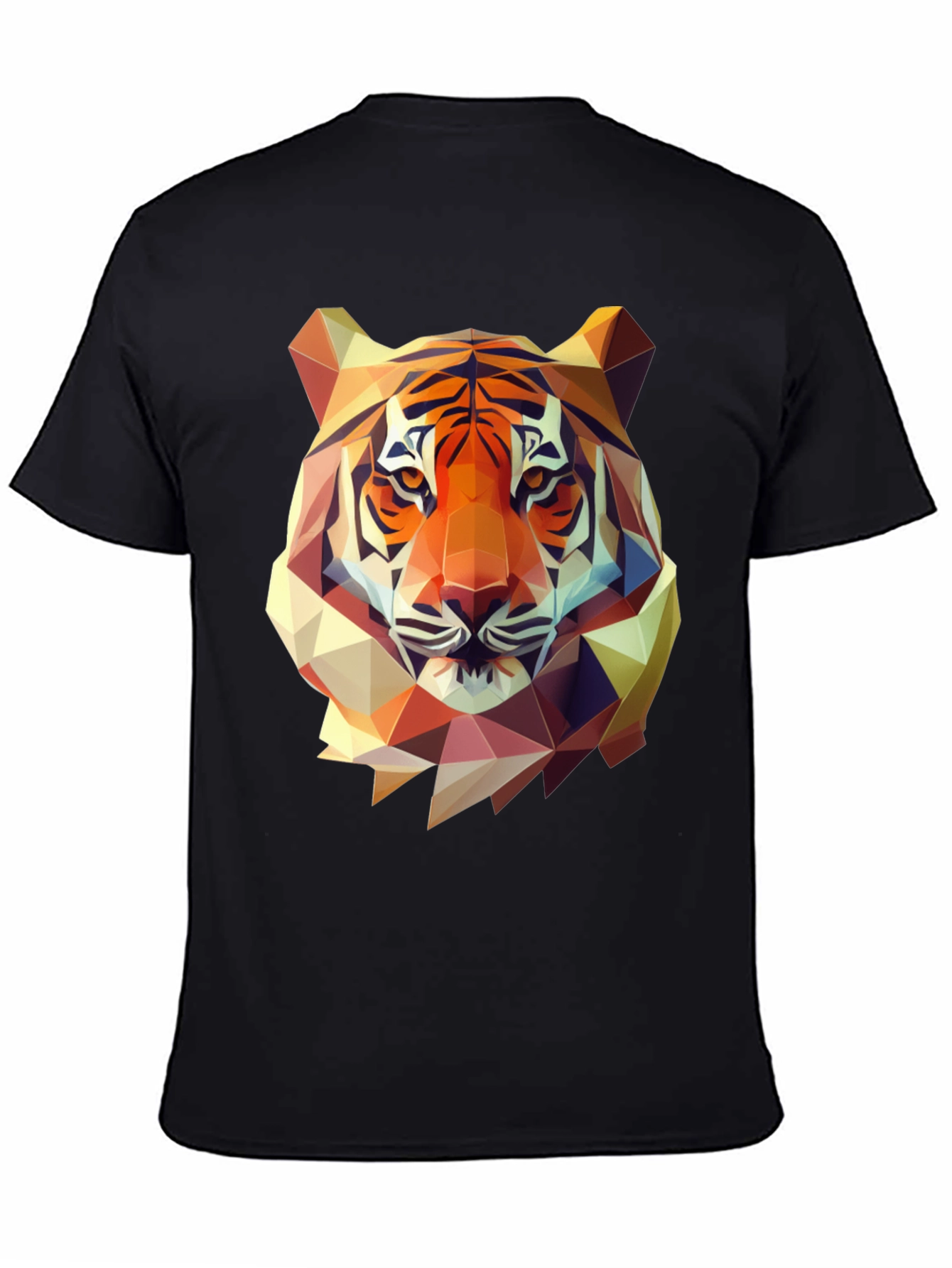 Geometric Tiger Graphic Tee - Mens Black T-Shirt