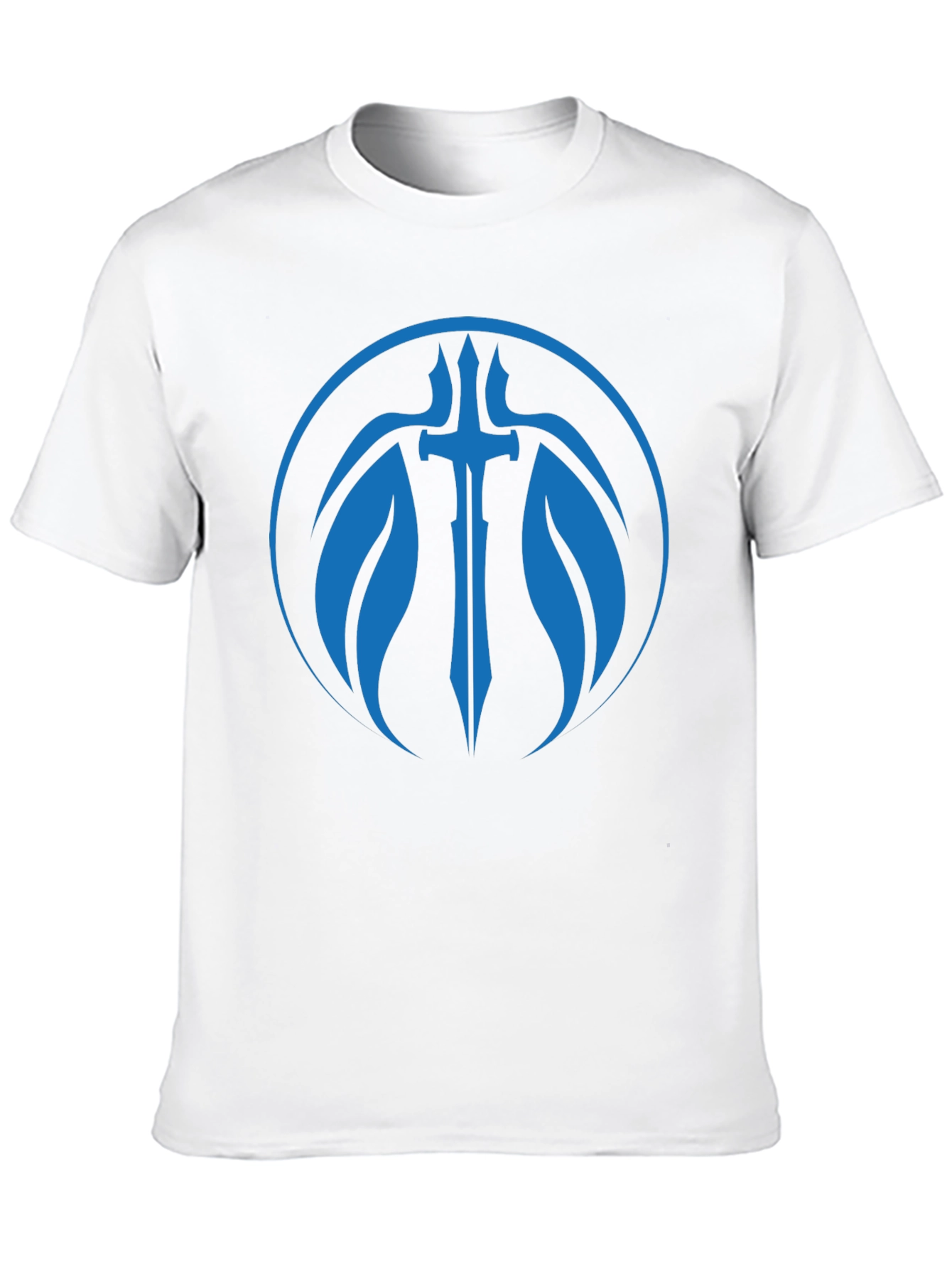 Black T-Shirt with Blue Sword Graphic