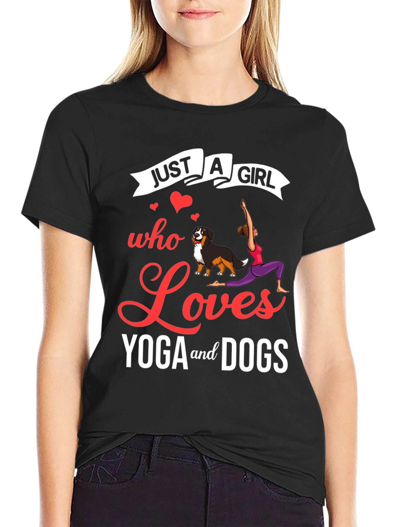 Just A Girl Who Loves Yoga And Dogs T-Shirt