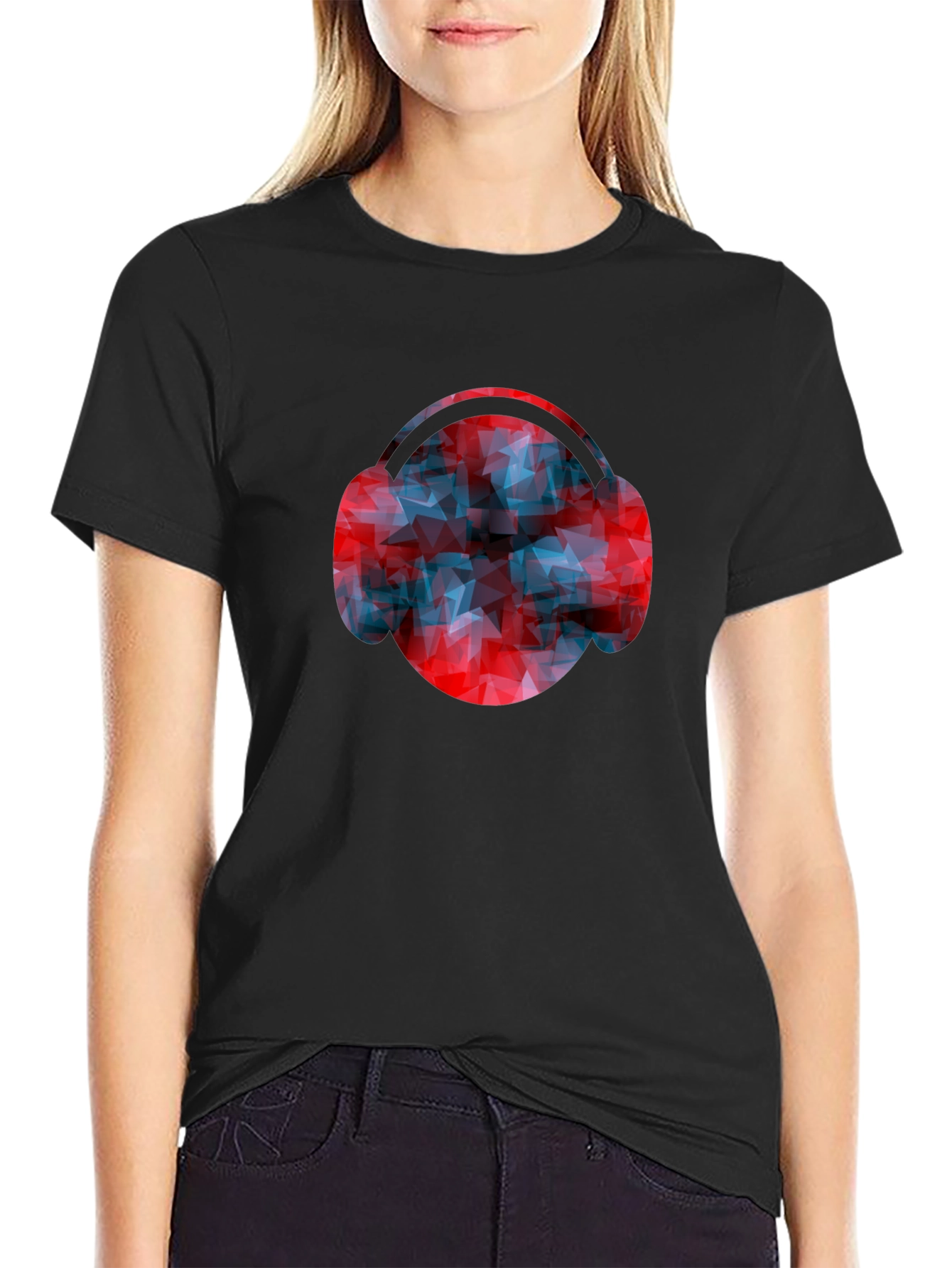 Abstract Headphones Graphic Tee - Modern Design