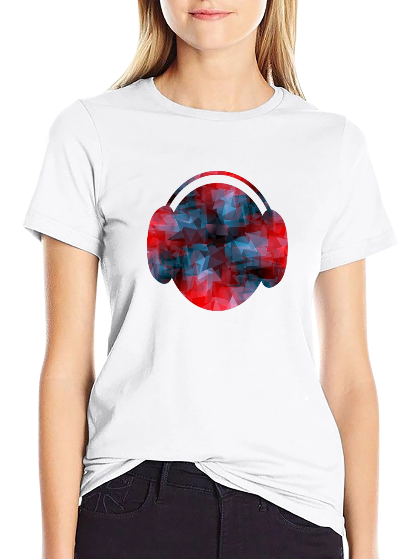 Abstract Headphones Graphic Tee - Modern Design