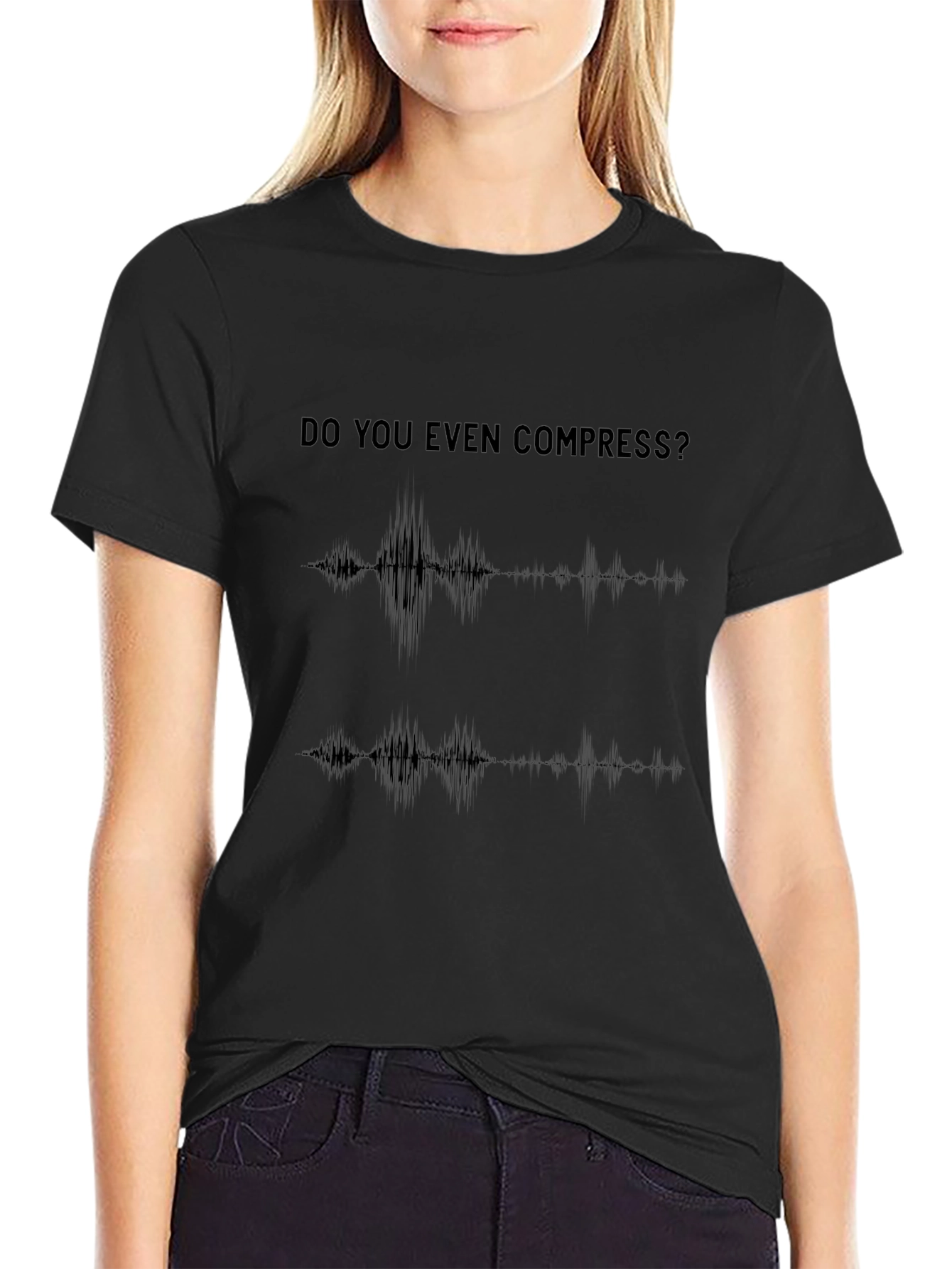 Do You Even Compress? Black Graphic Tee