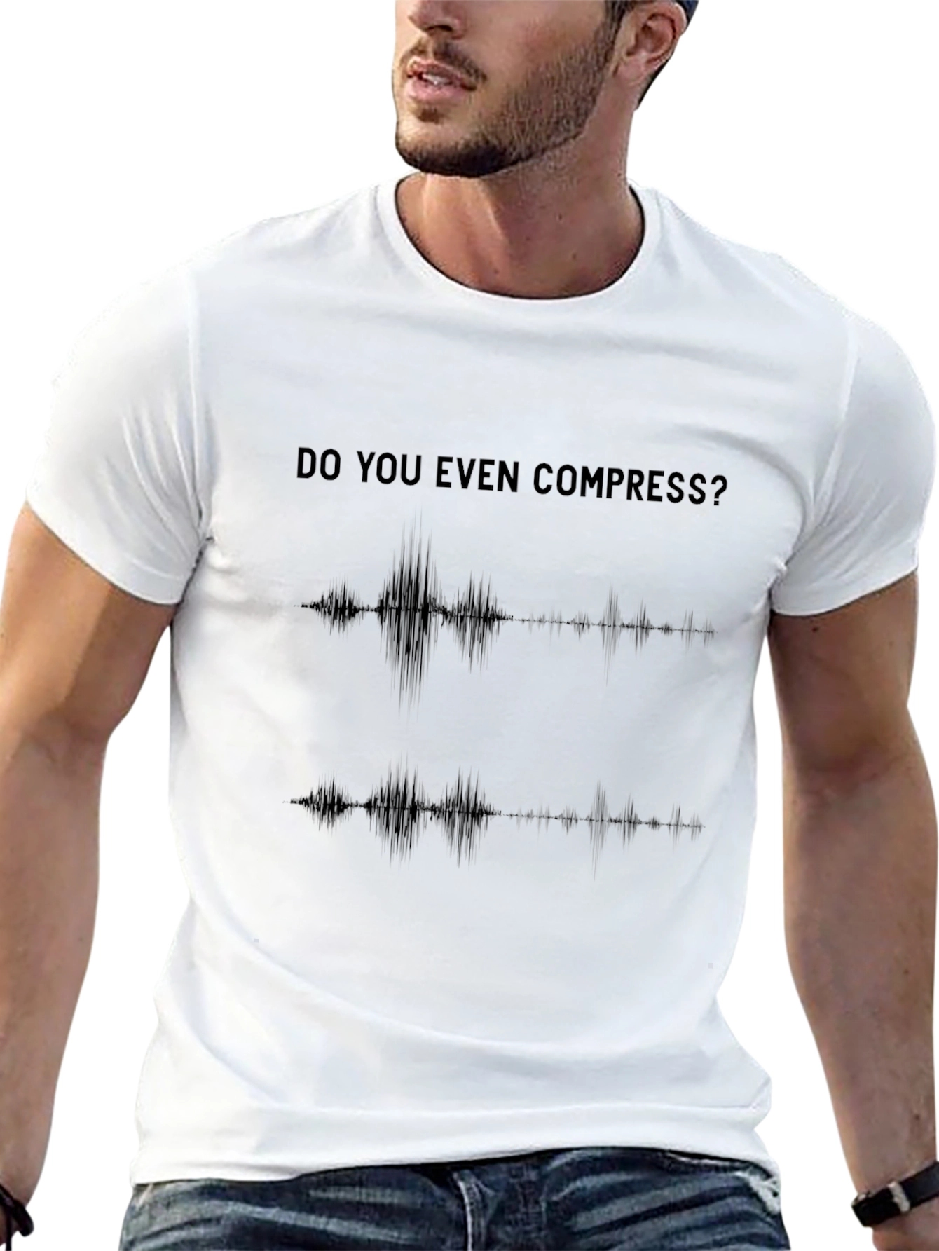 Do You Even Compress? Black Graphic Tee