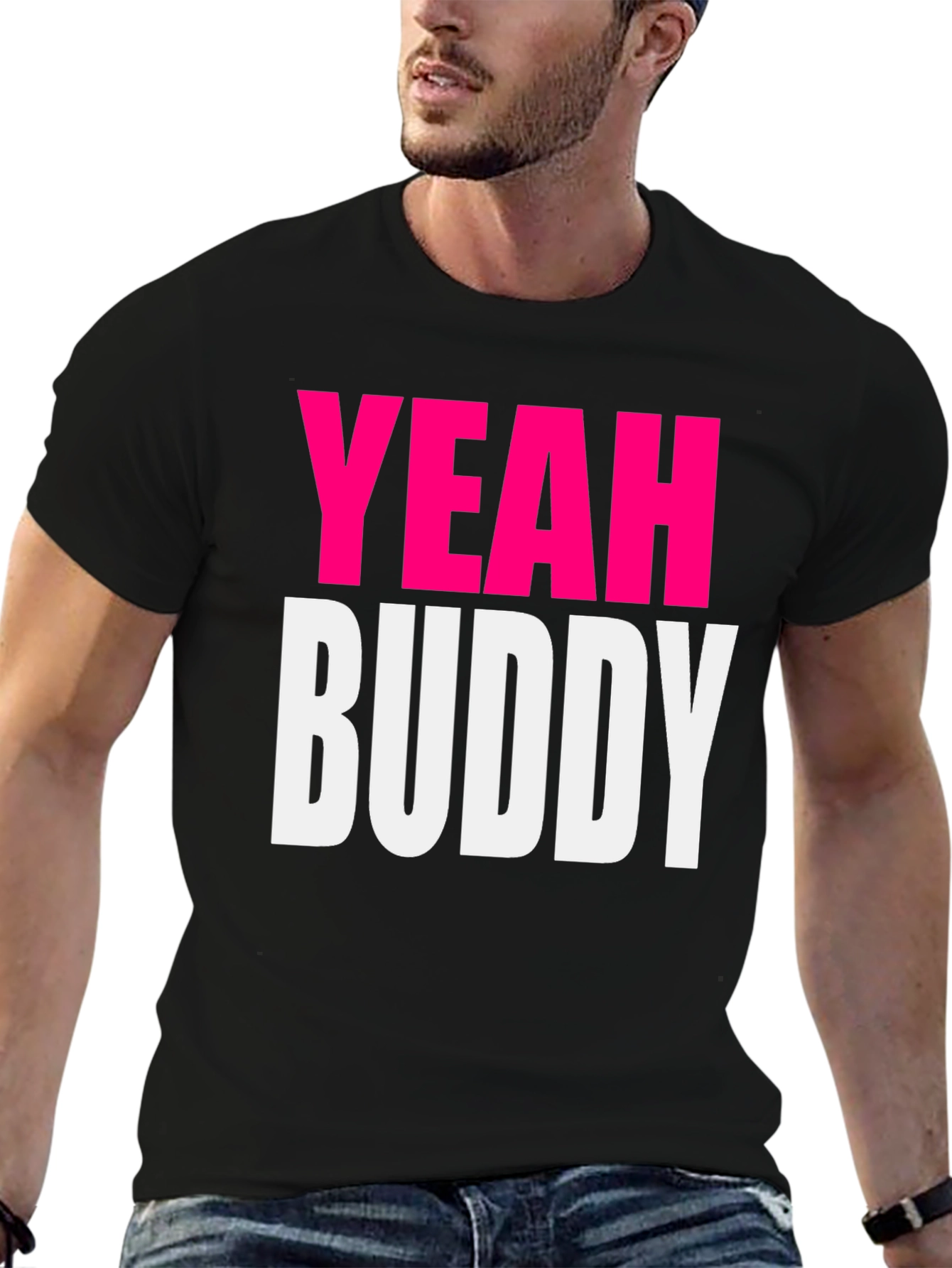 Yeah Buddy Graphic Tee - Black Cotton T-Shirt