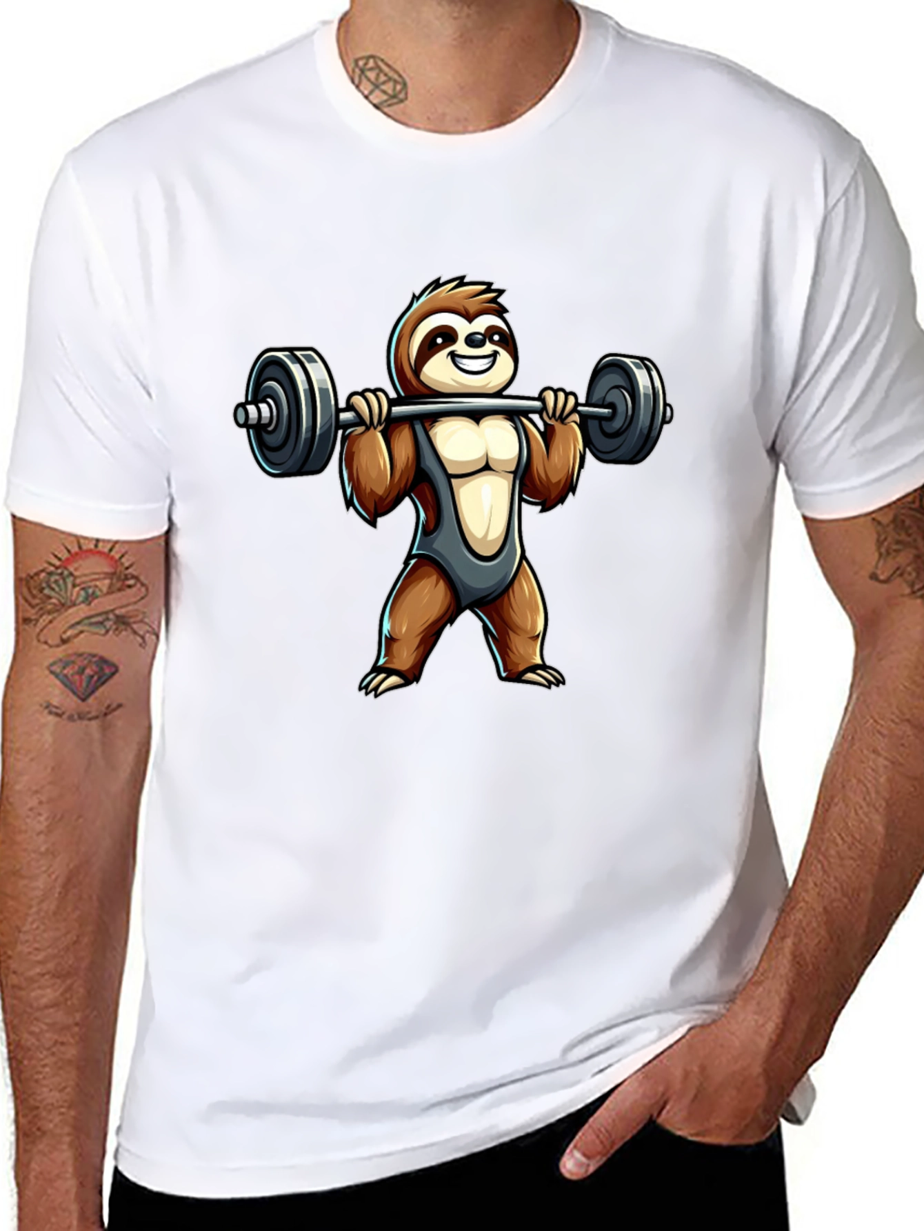 Sloth Weightlifting T-Shirt - Funny Gym Apparel
