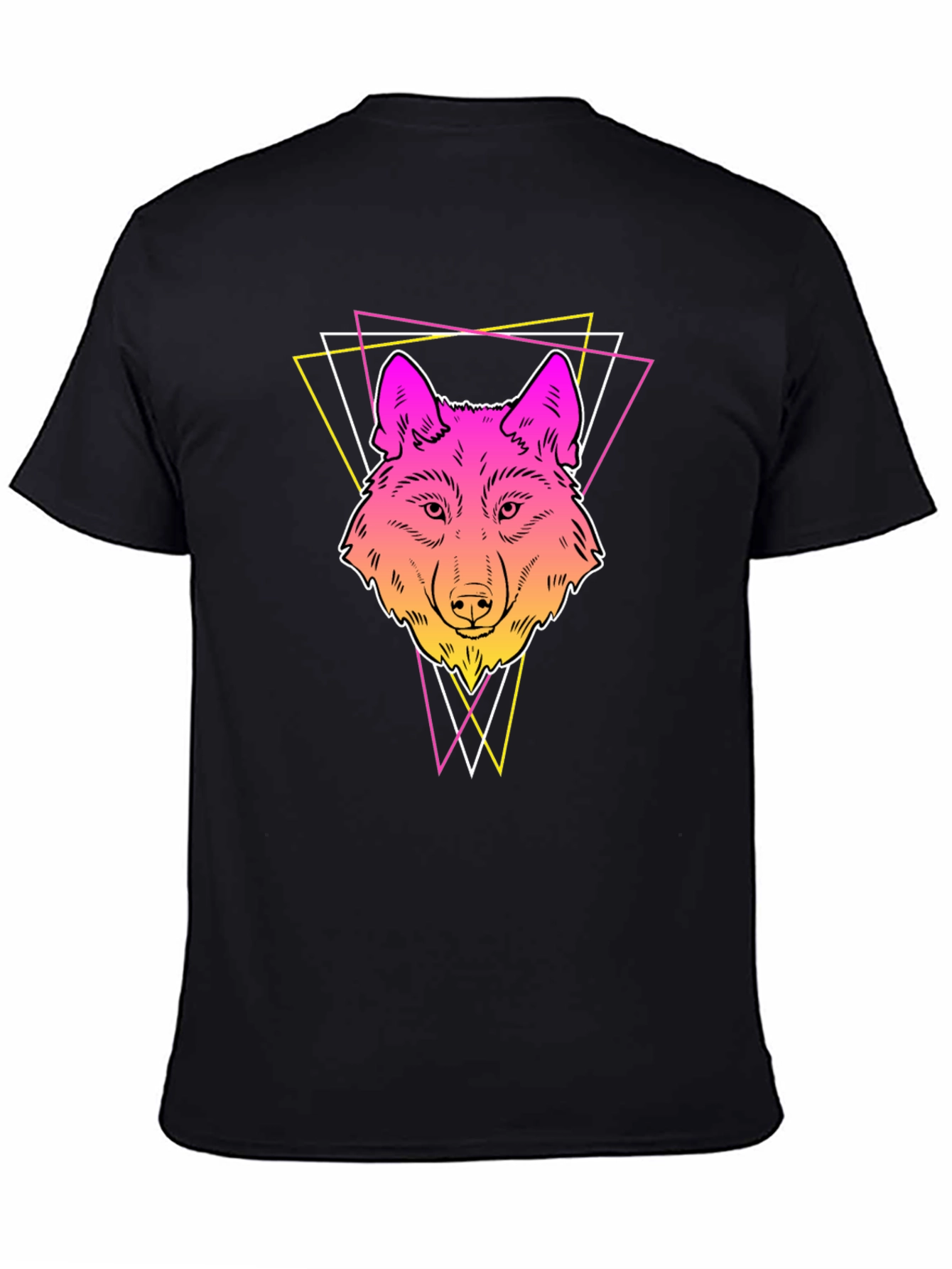 Neon Wolf Graphic Tee - Stylish Mens Black T-Shirt