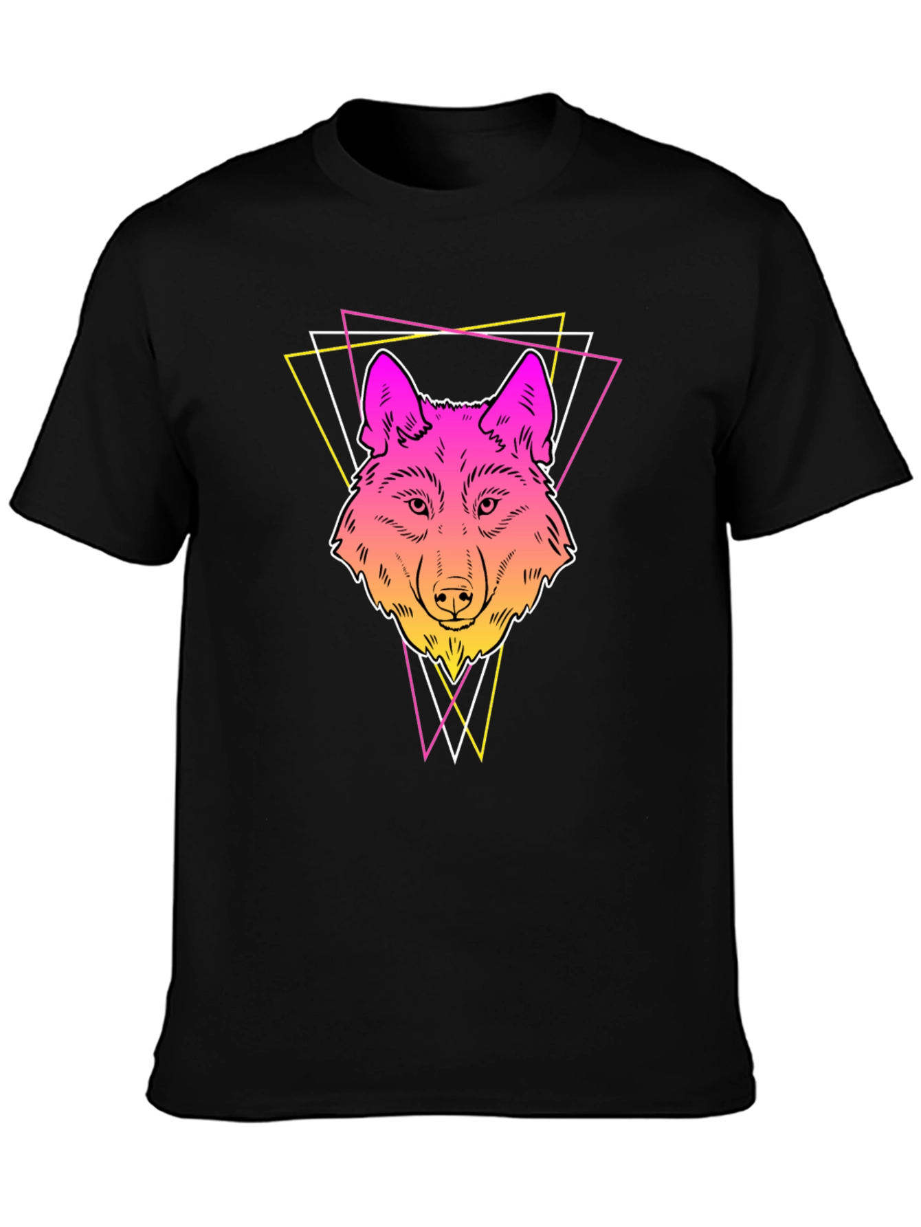 Neon Wolf Graphic Tee - Stylish Mens Black T-Shirt