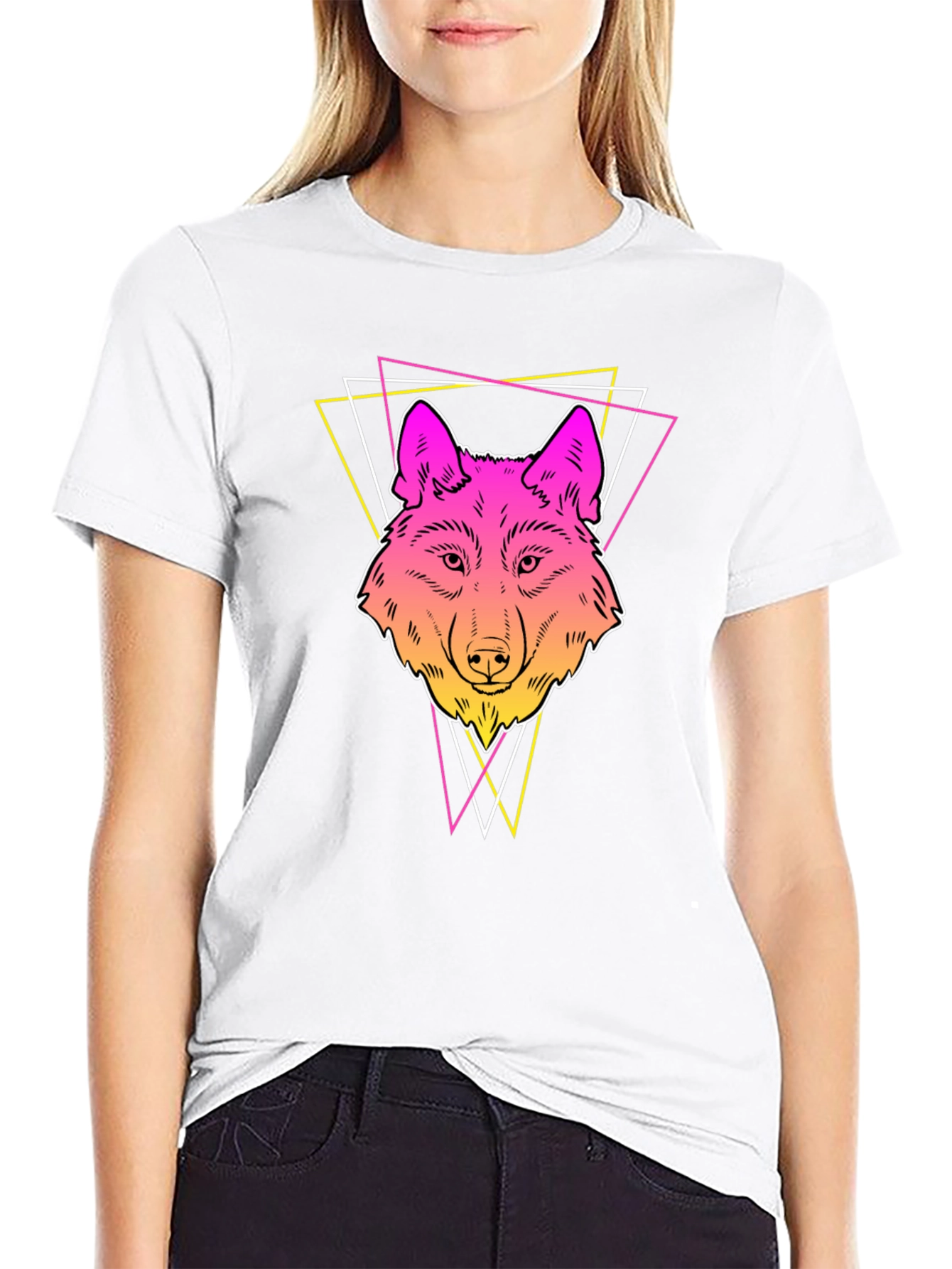 Neon Wolf Graphic Tee - Stylish Mens Black T-Shirt