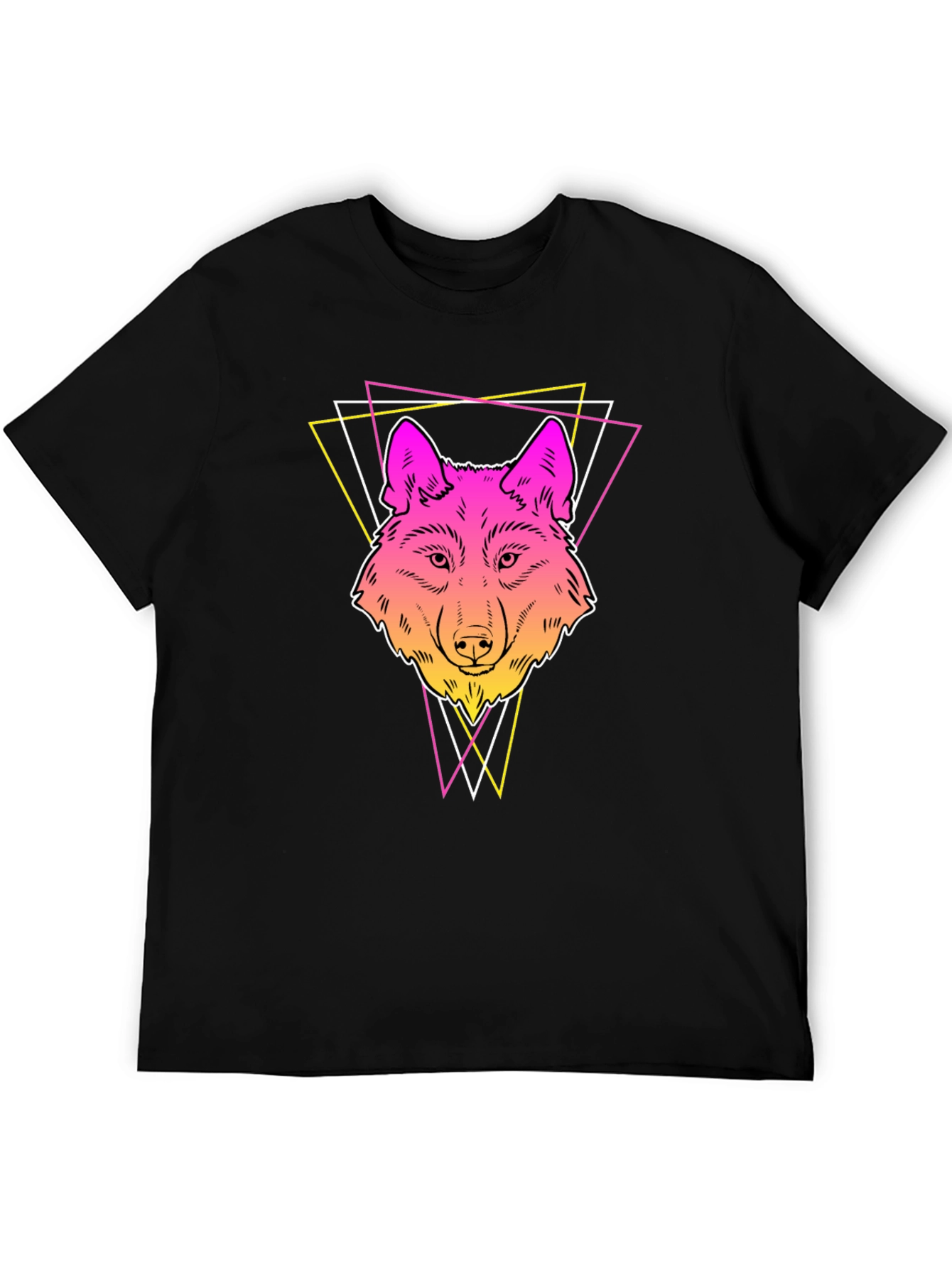 Neon Wolf Graphic Tee - Stylish Mens Black T-Shirt
