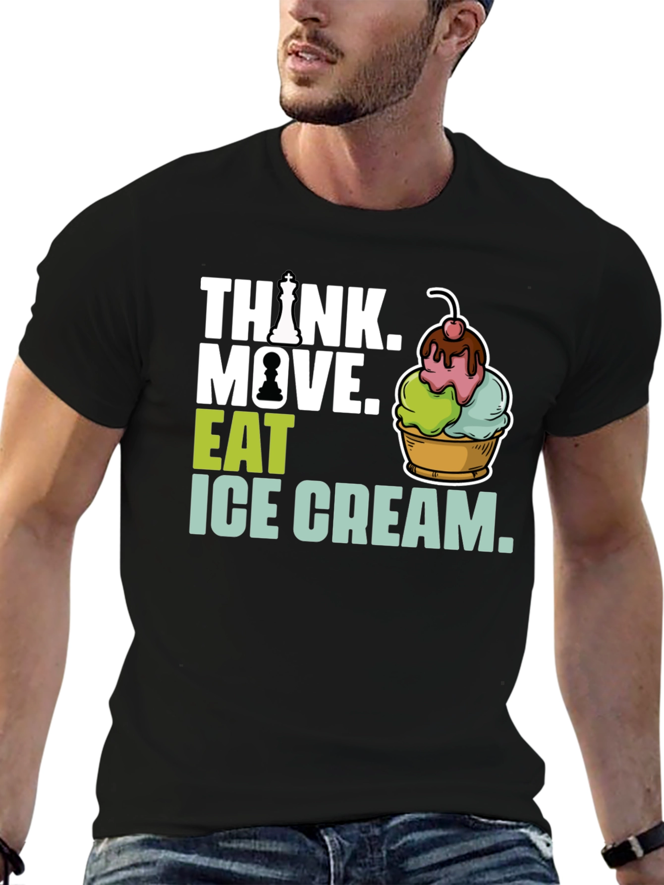 Think. Move. Eat Ice Cream Graphic Tee