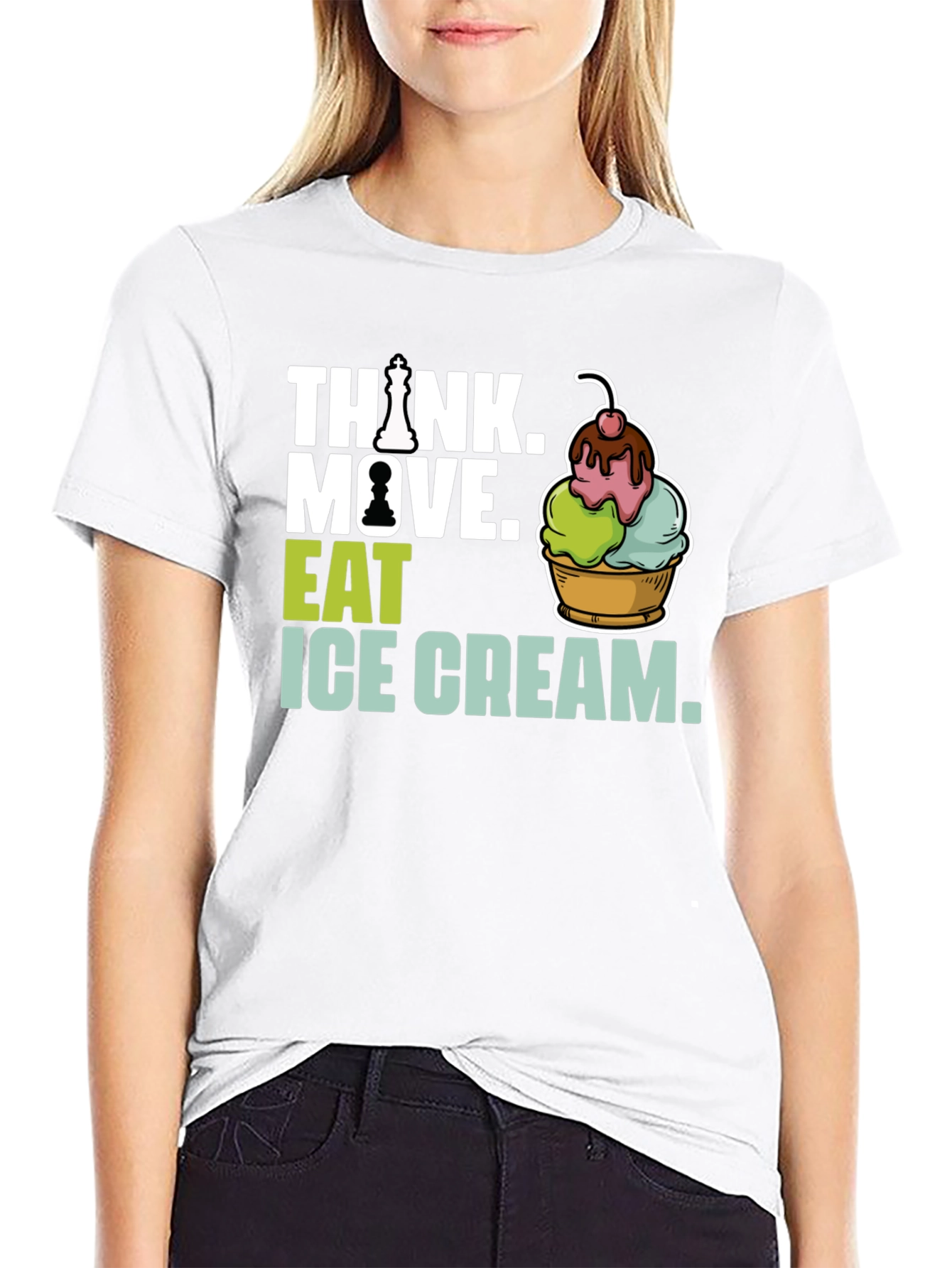Think. Move. Eat Ice Cream Graphic Tee