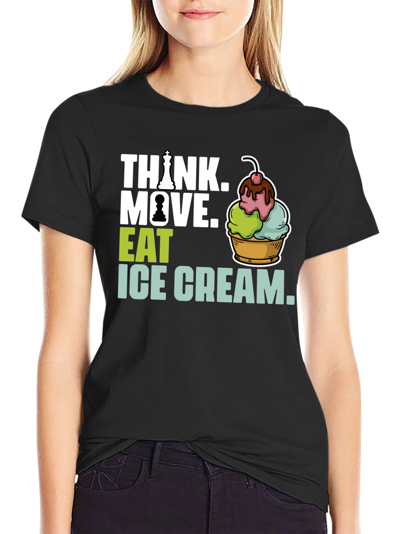 Think. Move. Eat Ice Cream Graphic Tee