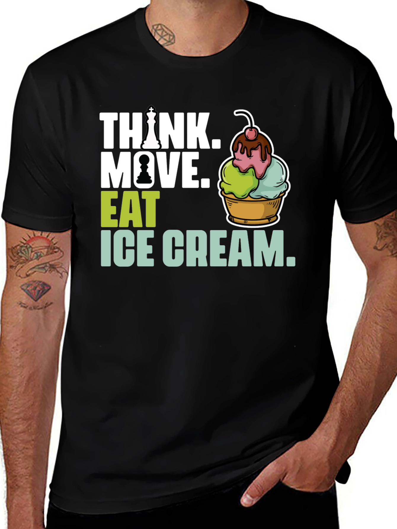 Think. Move. Eat Ice Cream Graphic Tee