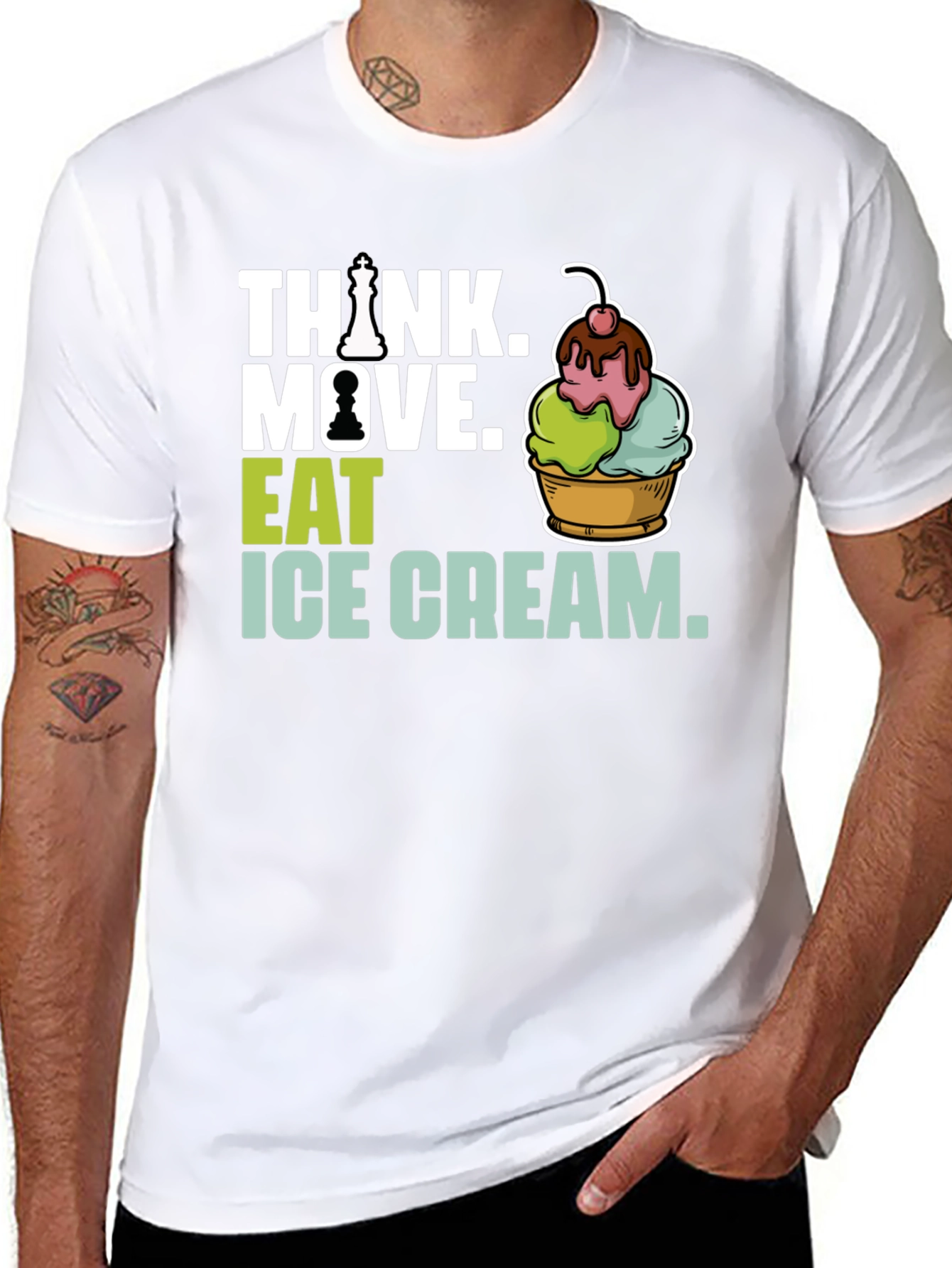 Think. Move. Eat Ice Cream Graphic Tee
