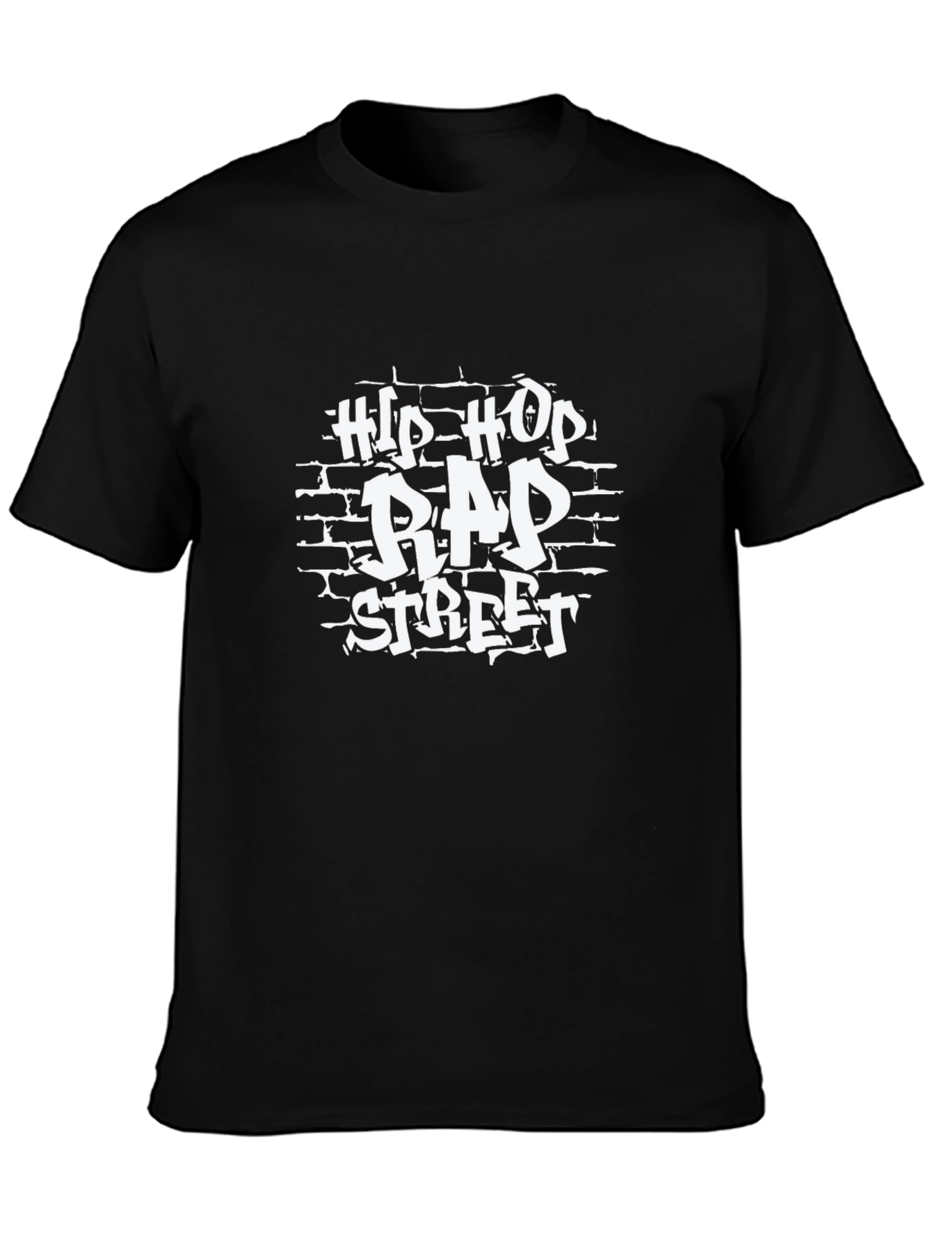 Hip Hop Rap Street Graphic Black T-Shirt