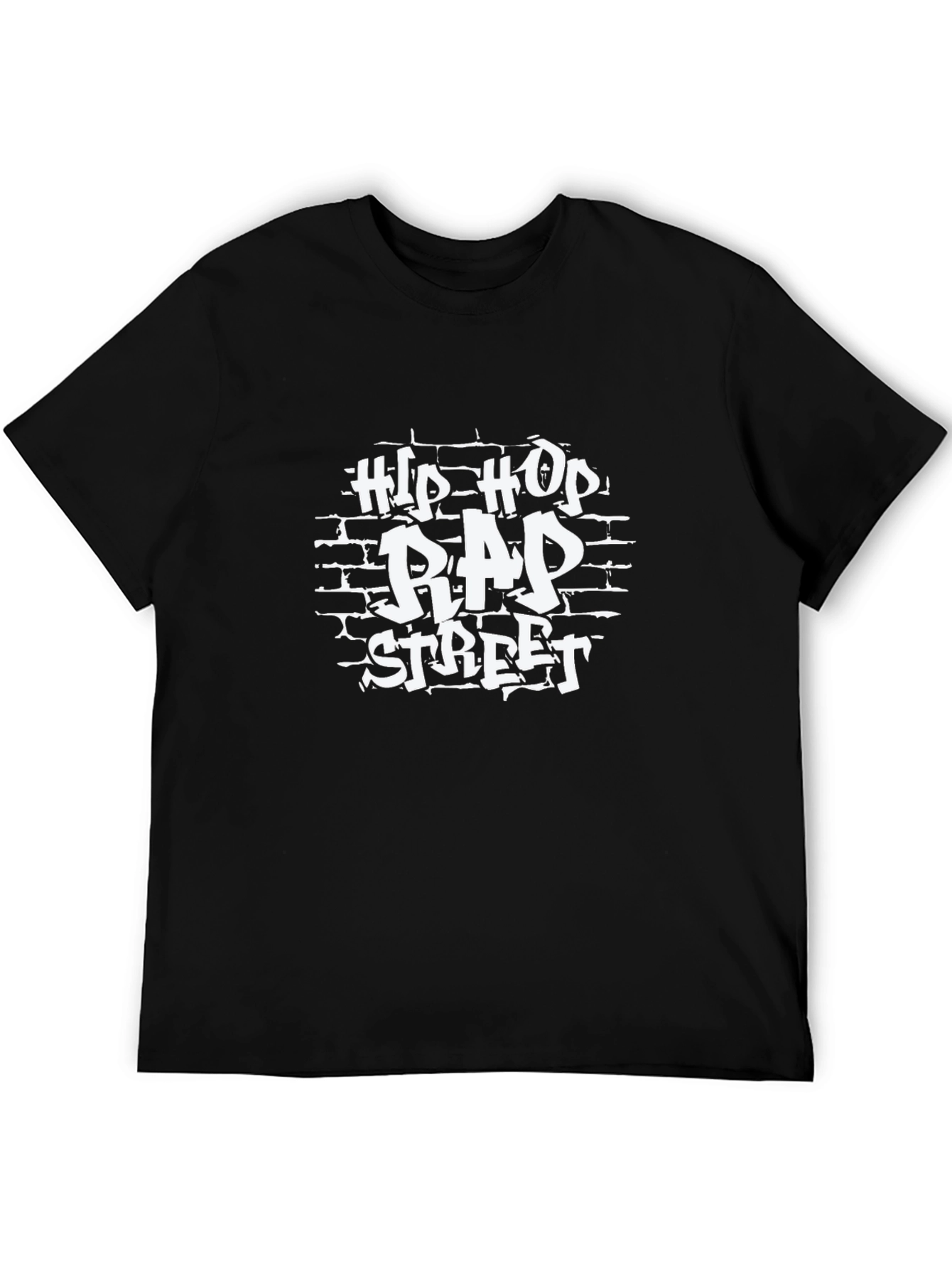 Hip Hop Rap Street Graphic Black T-Shirt