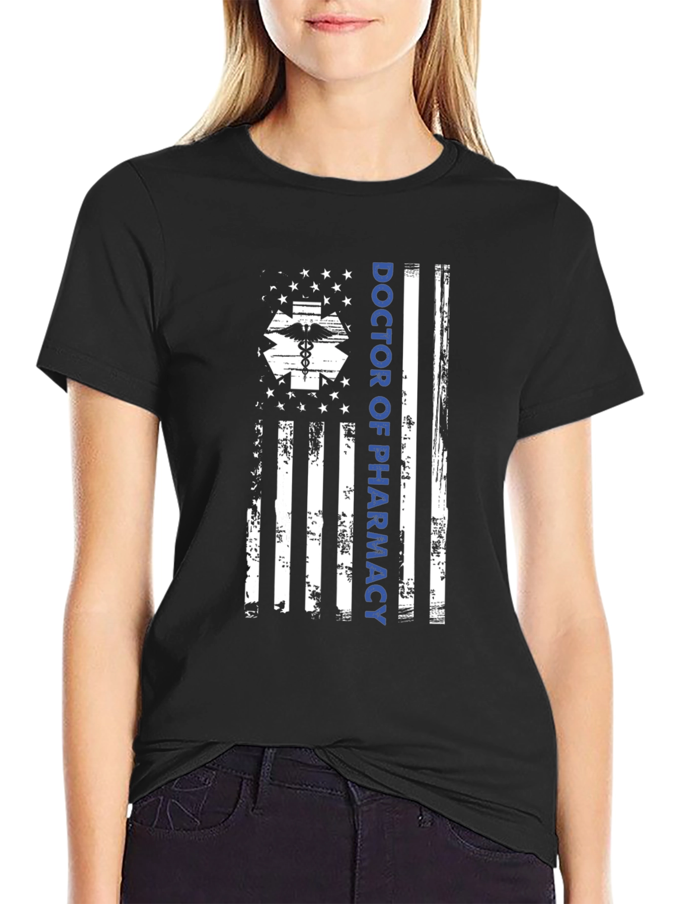 Doctor of Pharmacy American Flag Graphic T-Shirt