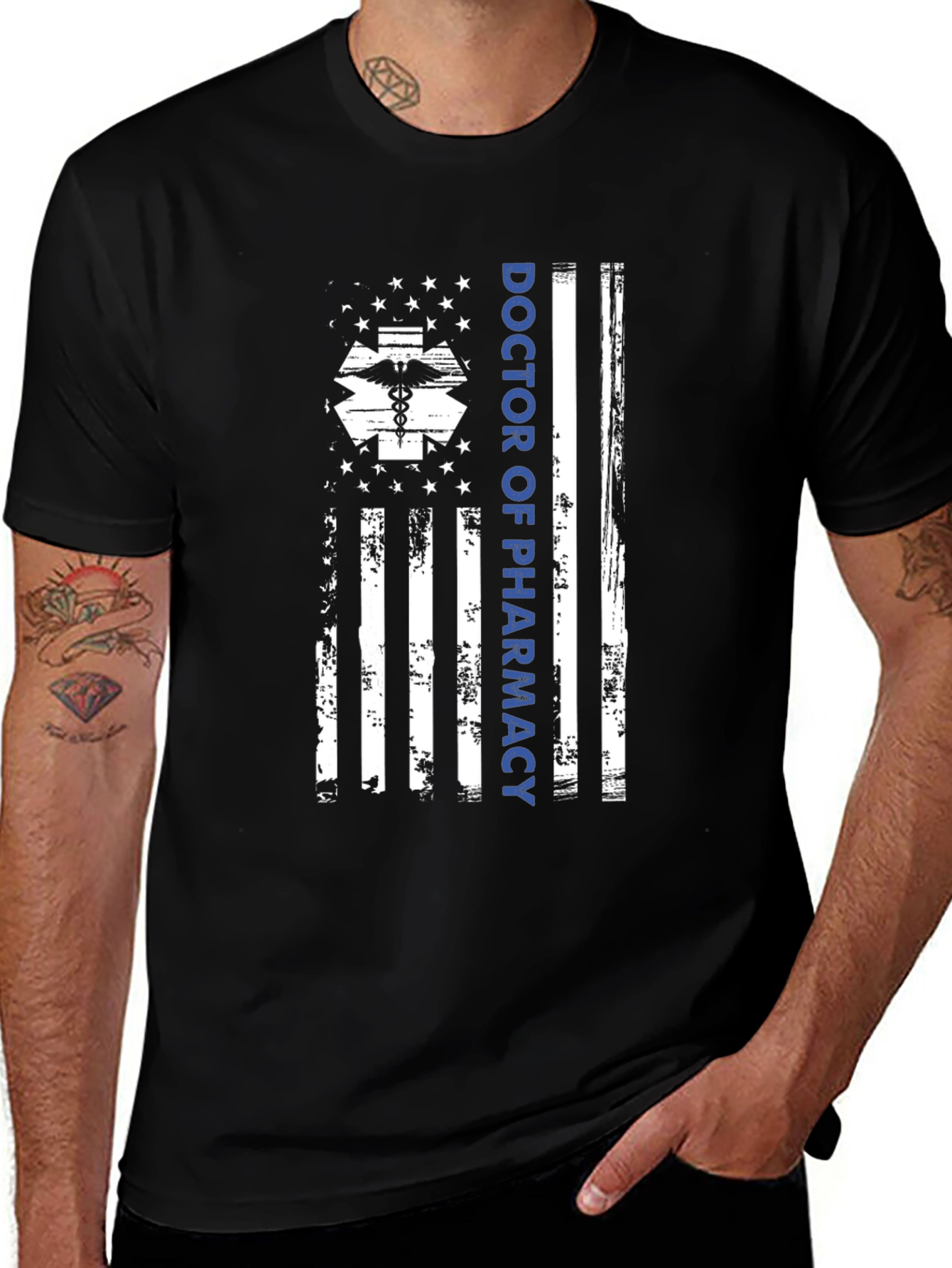Doctor of Pharmacy American Flag Graphic T-Shirt