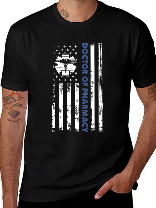 Doctor of Pharmacy American Flag Graphic T-Shirt