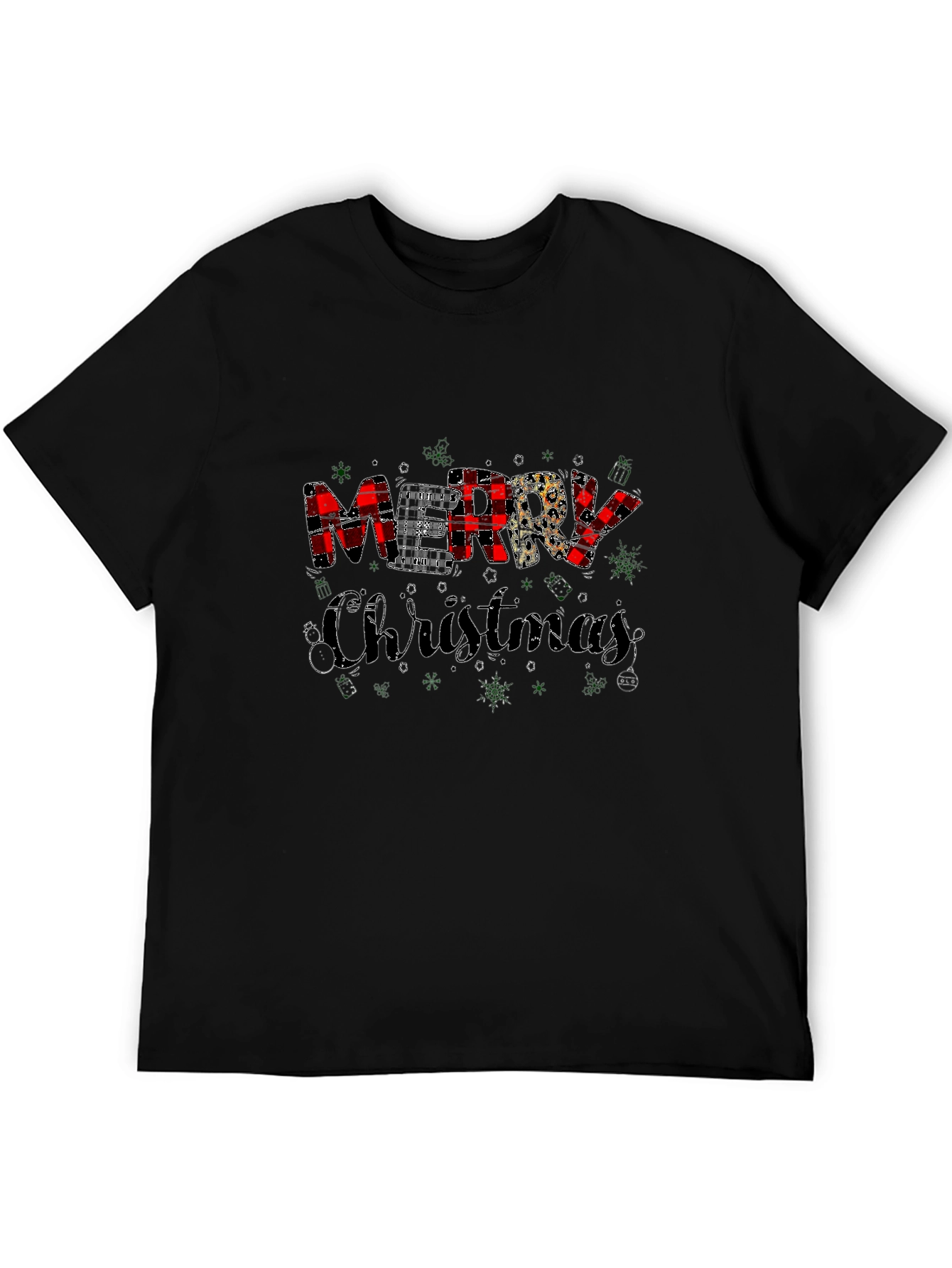 Merry Christmas Plaid Graphic Tee