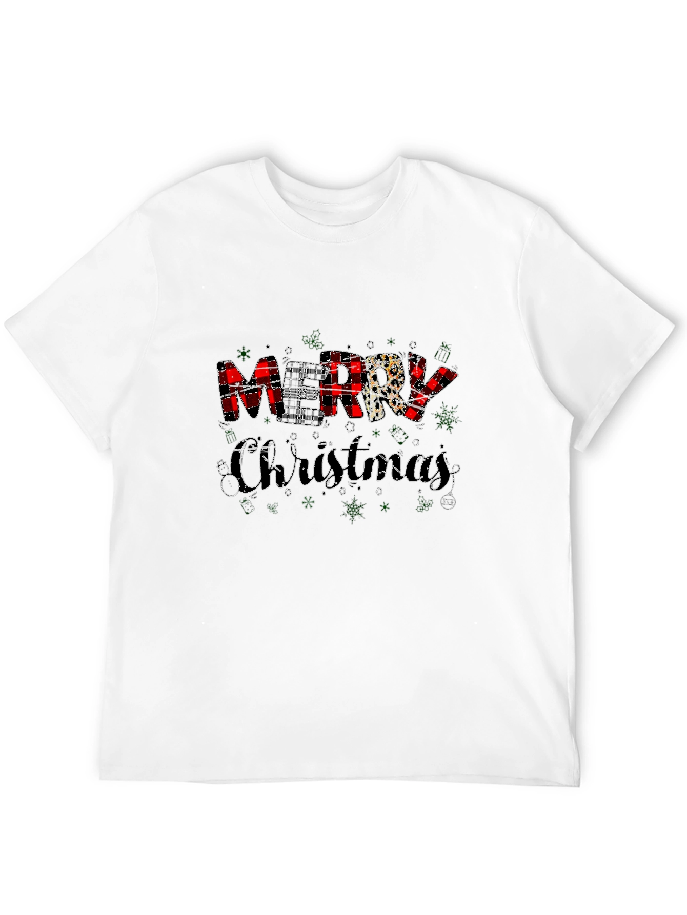 Merry Christmas Plaid Graphic Tee