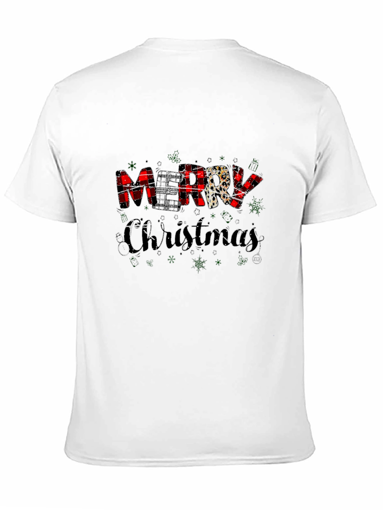 Merry Christmas Plaid Graphic Tee