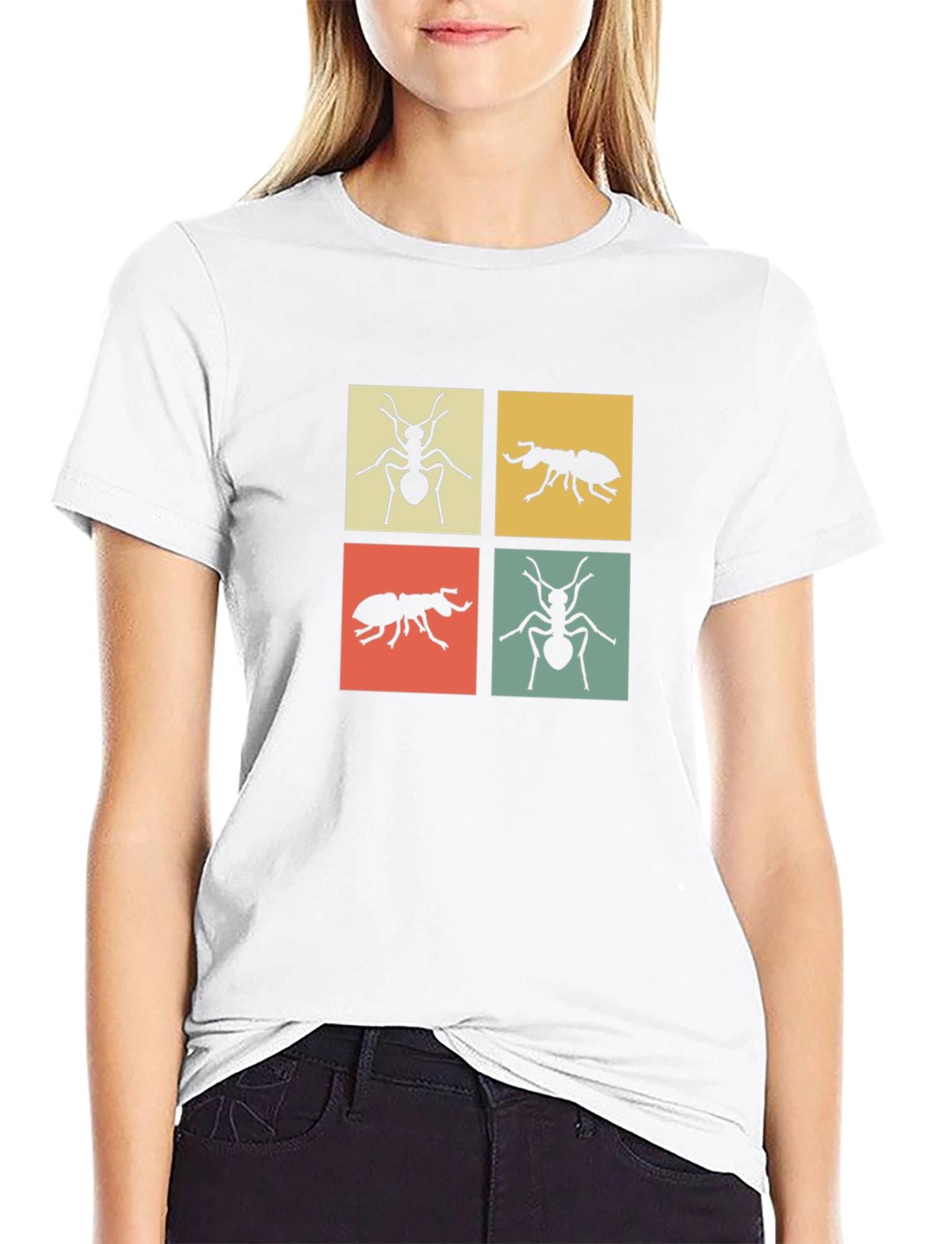 Ant Motif Graphic Tee - Modern Style