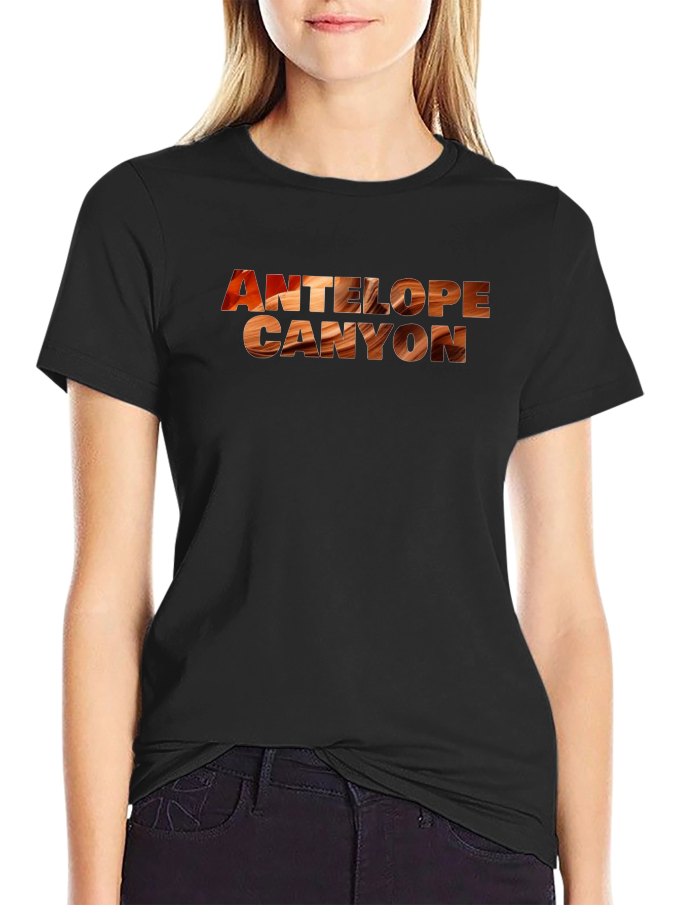 Antelope Canyon Graphic Tee - Black Short Sleeve