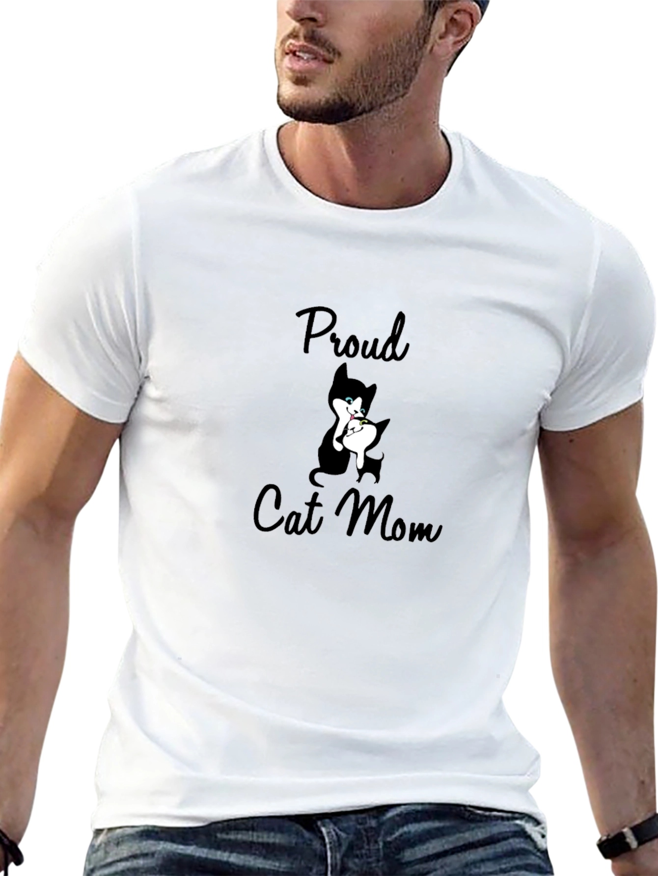 Proud Cat Mom Graphic Tee - Black T-Shirt