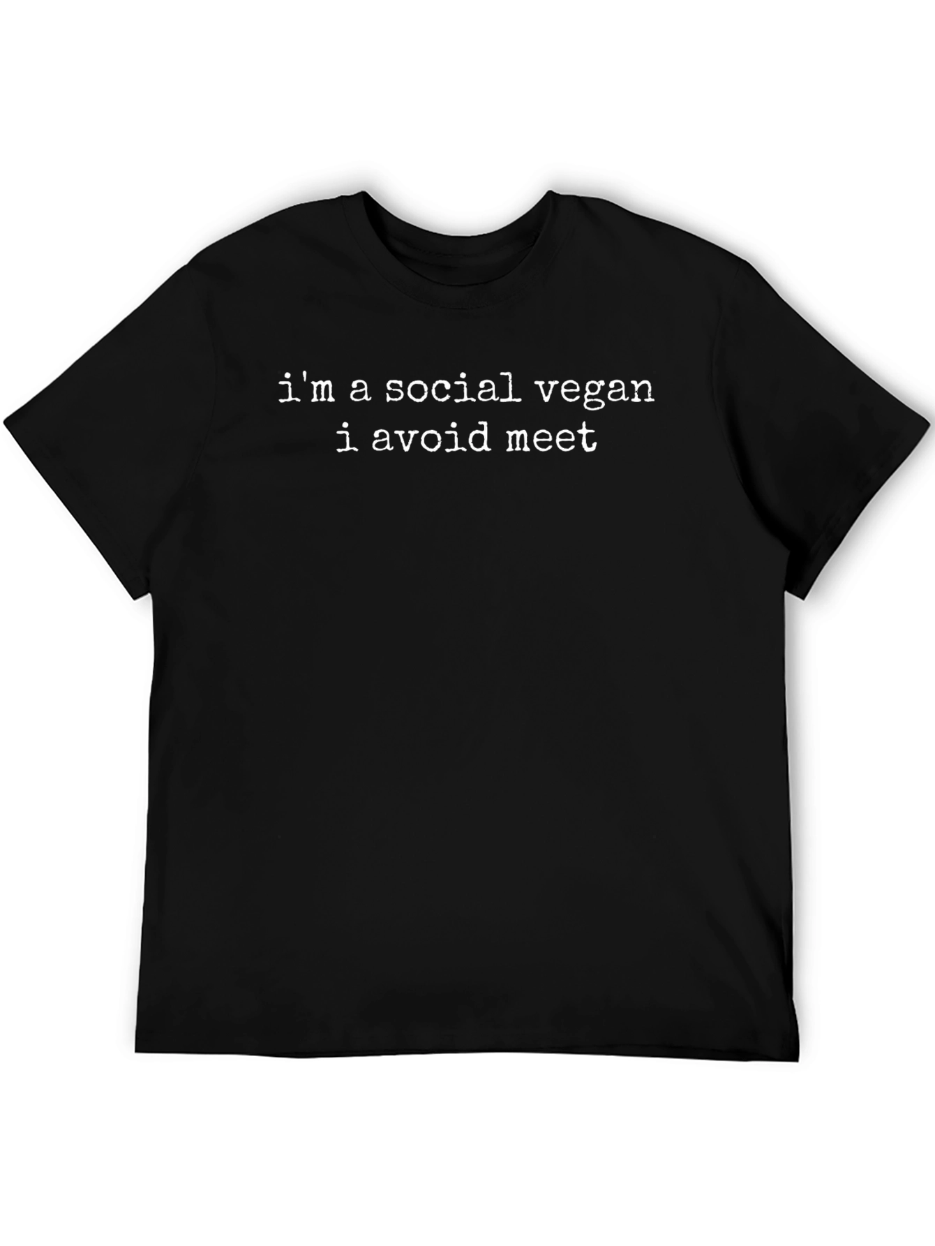 Social Vegan Graphic T-Shirt - Avoid Meet Tee