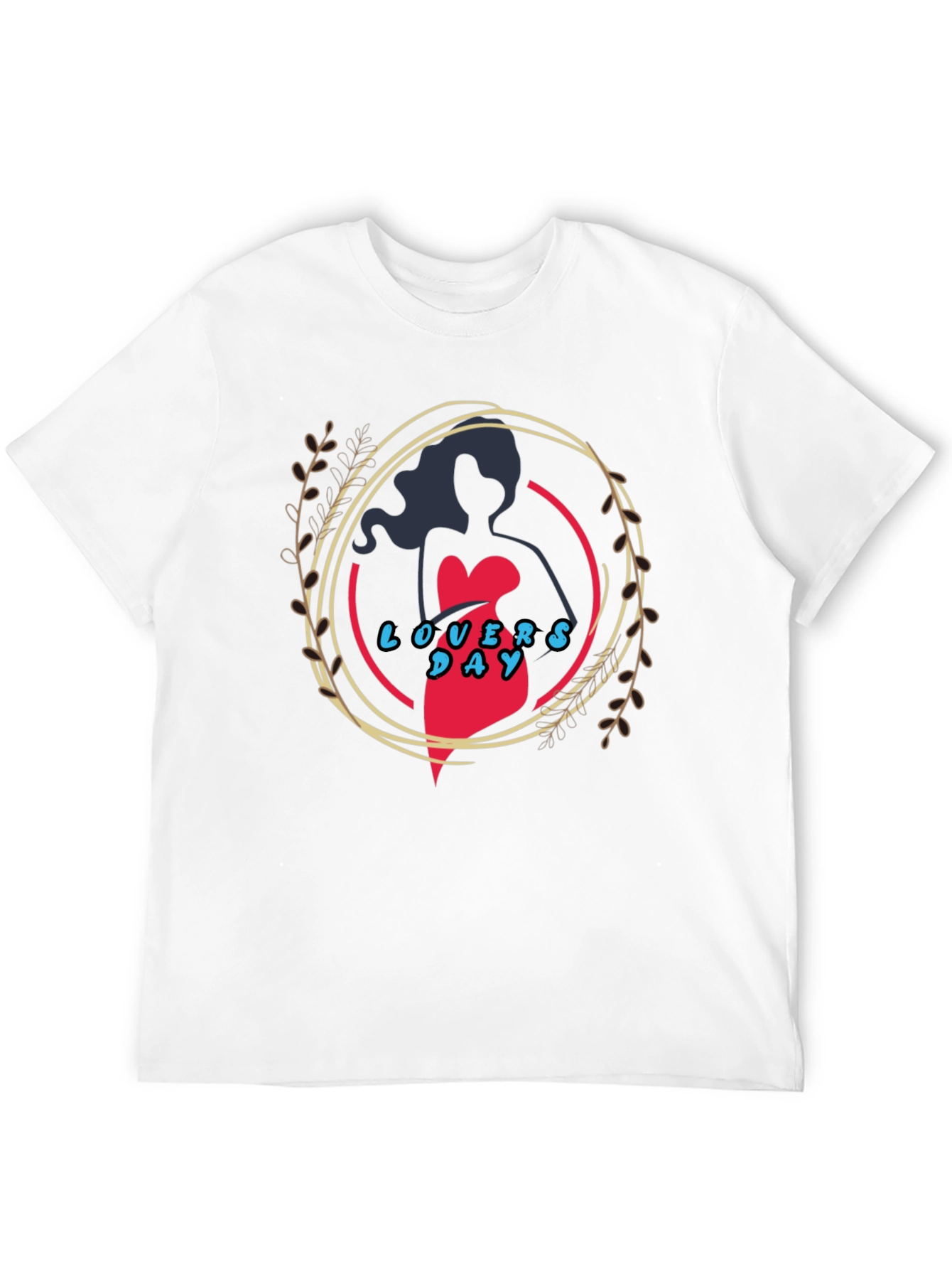 Lovers Day Graphic Print Black T-Shirt