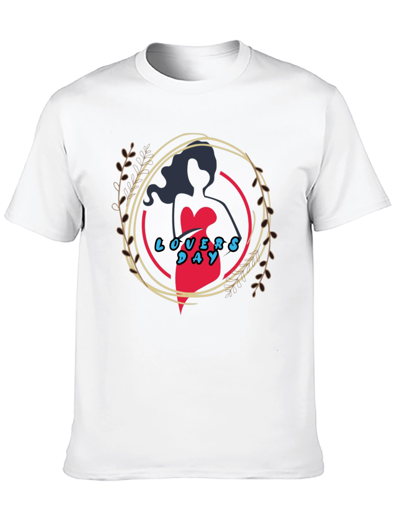 Lovers Day Graphic Print Black T-Shirt