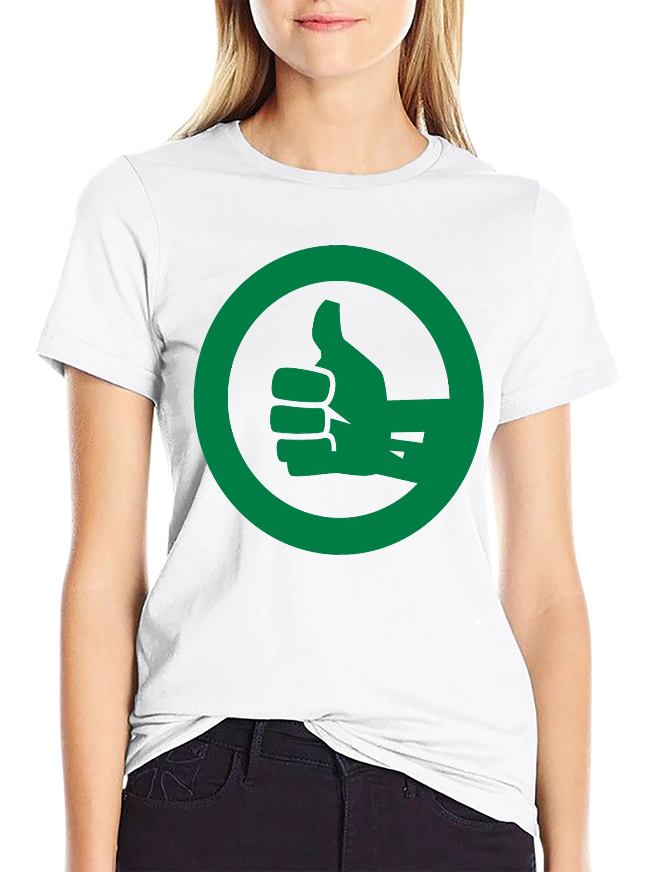 Thumbs Up Graphic Tee - Black