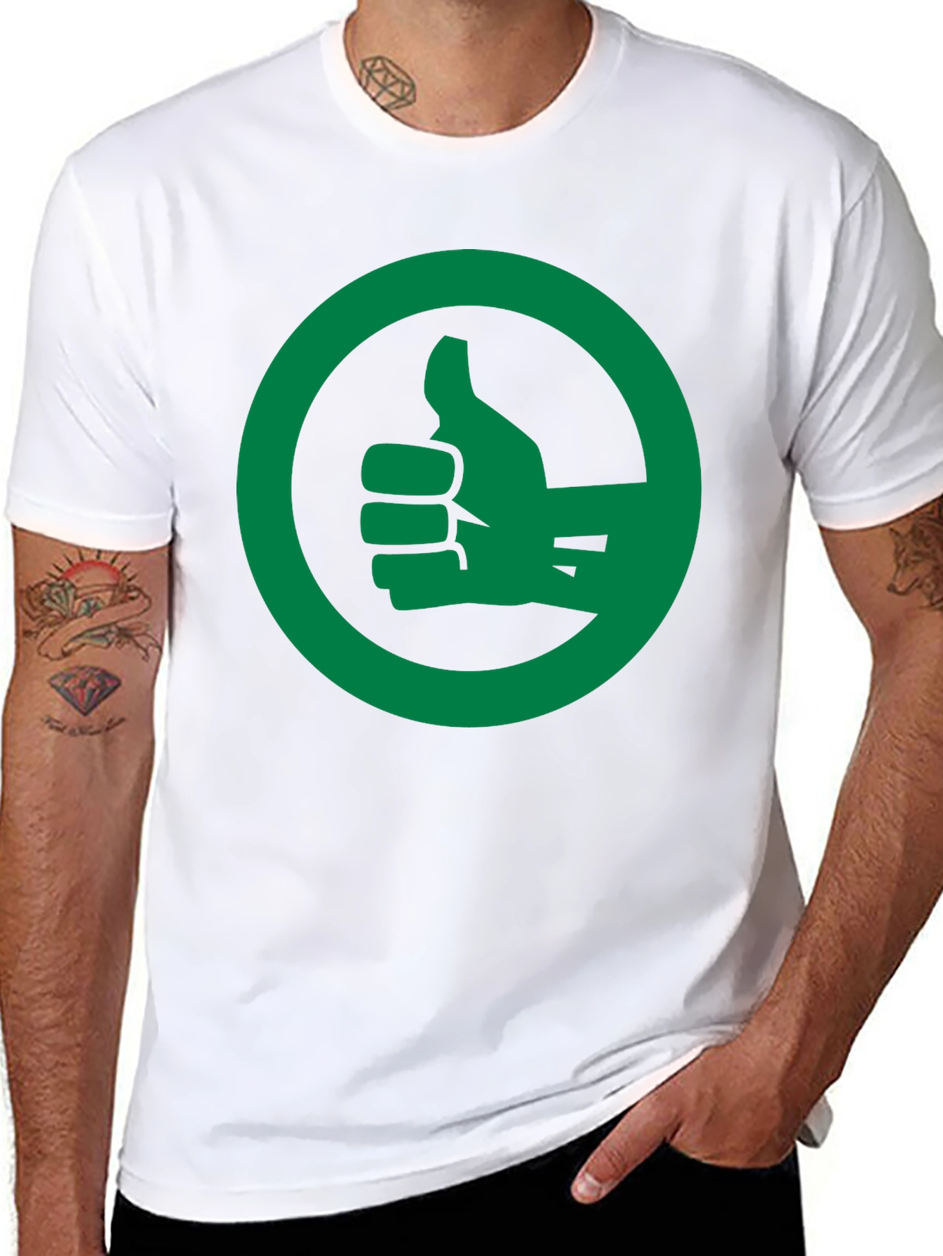 Thumbs Up Graphic Tee - Black