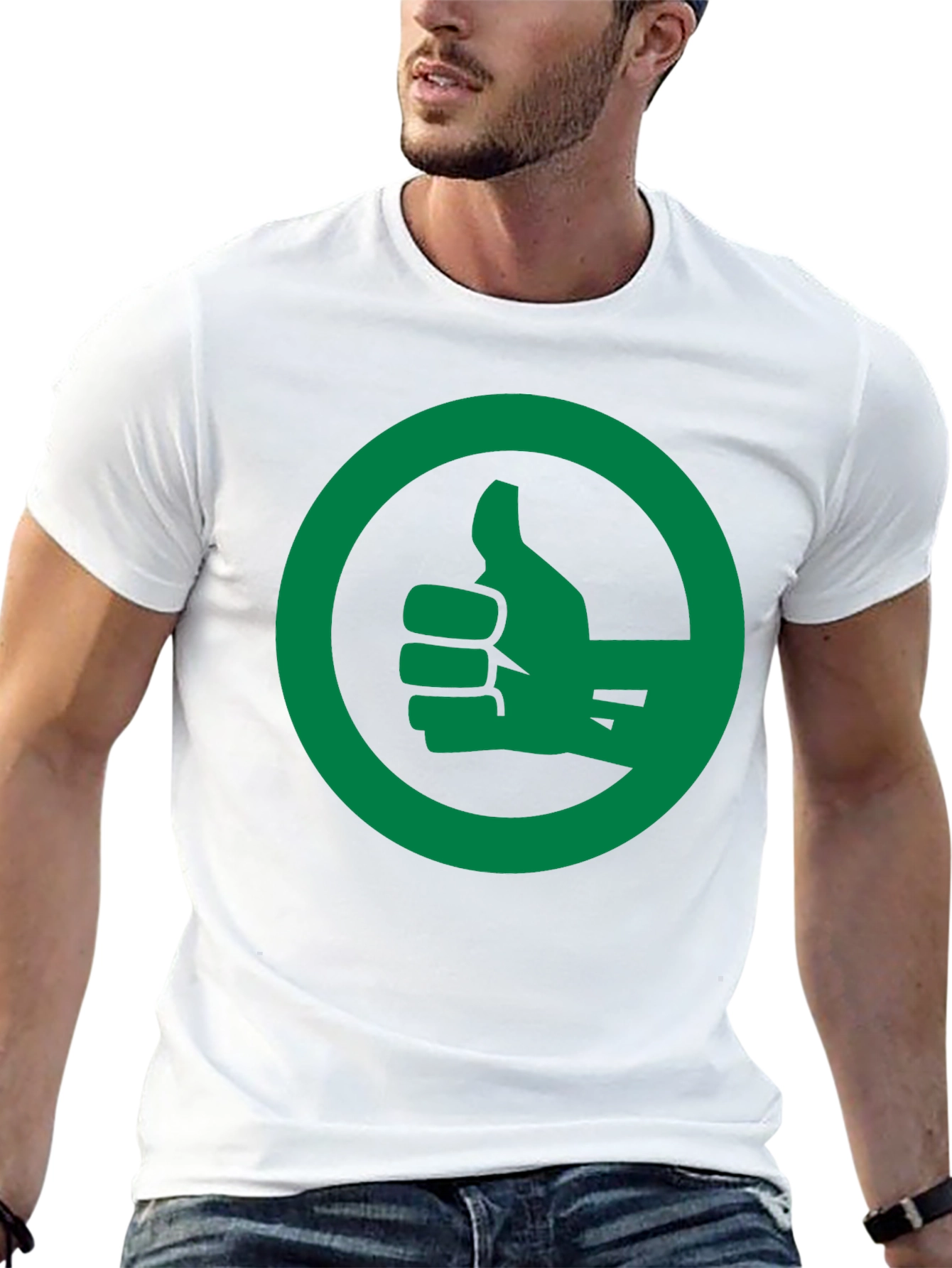 Thumbs Up Graphic Tee - Black
