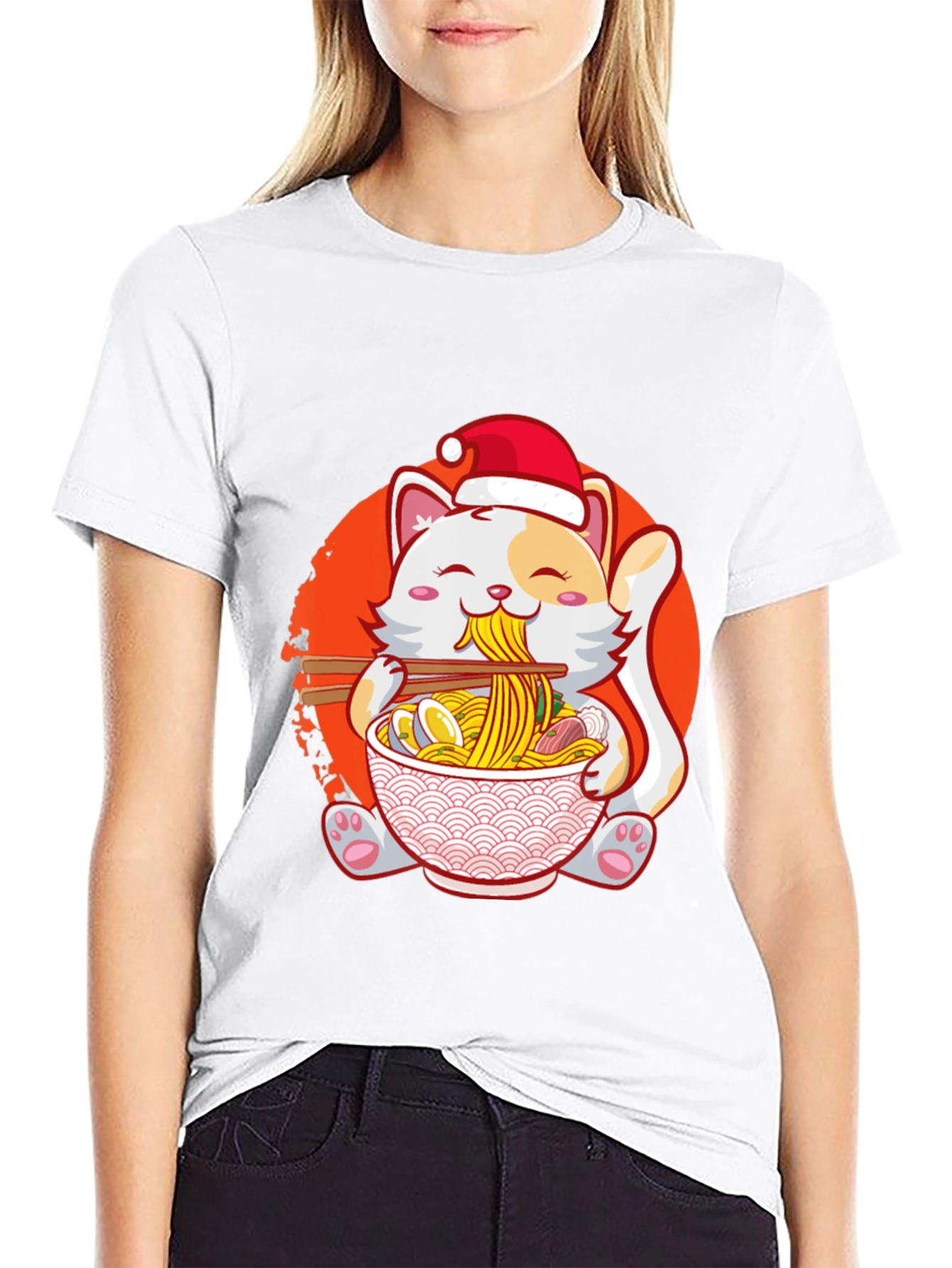 Ramen Cat Christmas T-Shirt