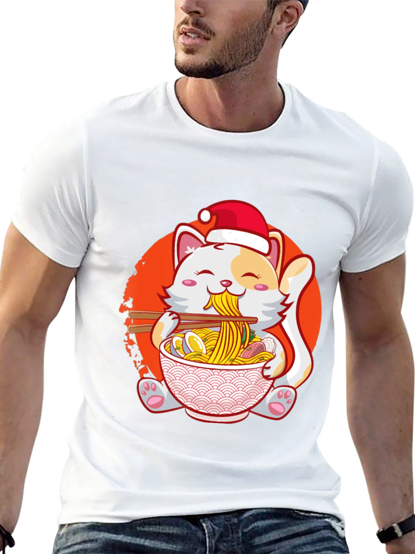 Ramen Cat Christmas T-Shirt