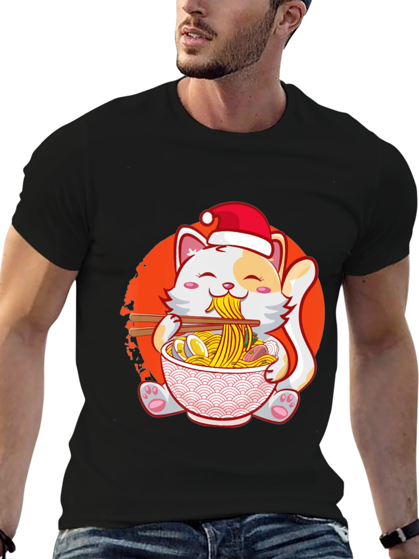 Ramen Cat Christmas T-Shirt