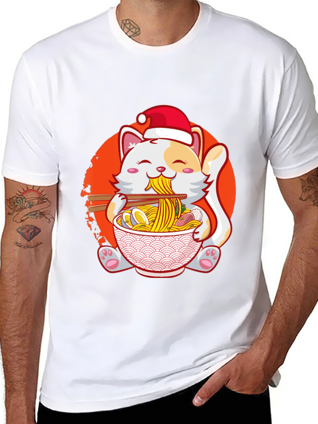 Ramen Cat Christmas T-Shirt