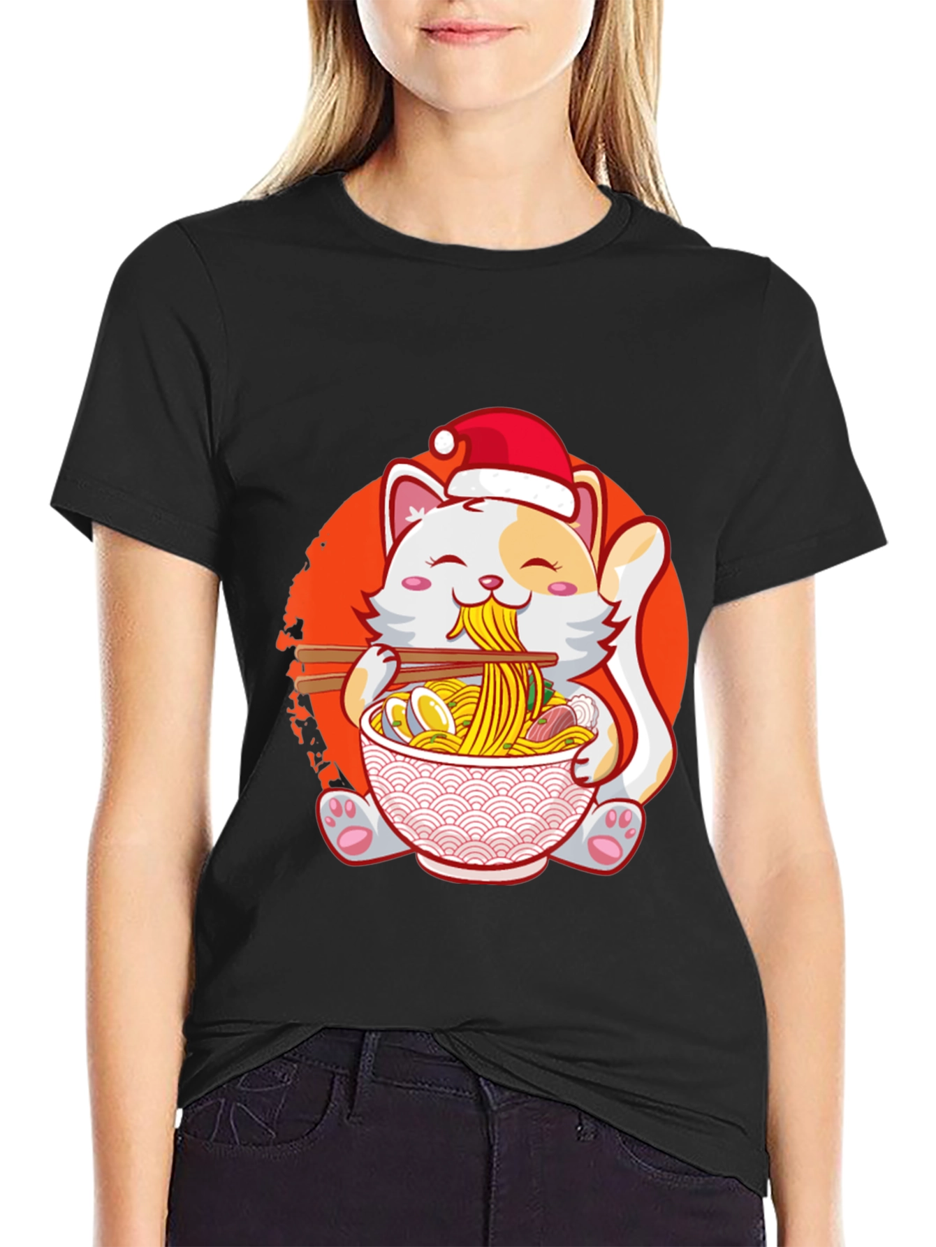 Ramen Cat Christmas T-Shirt