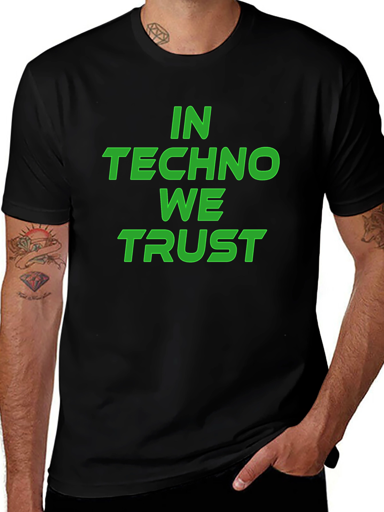 In Techno We Trust Black T-Shirt