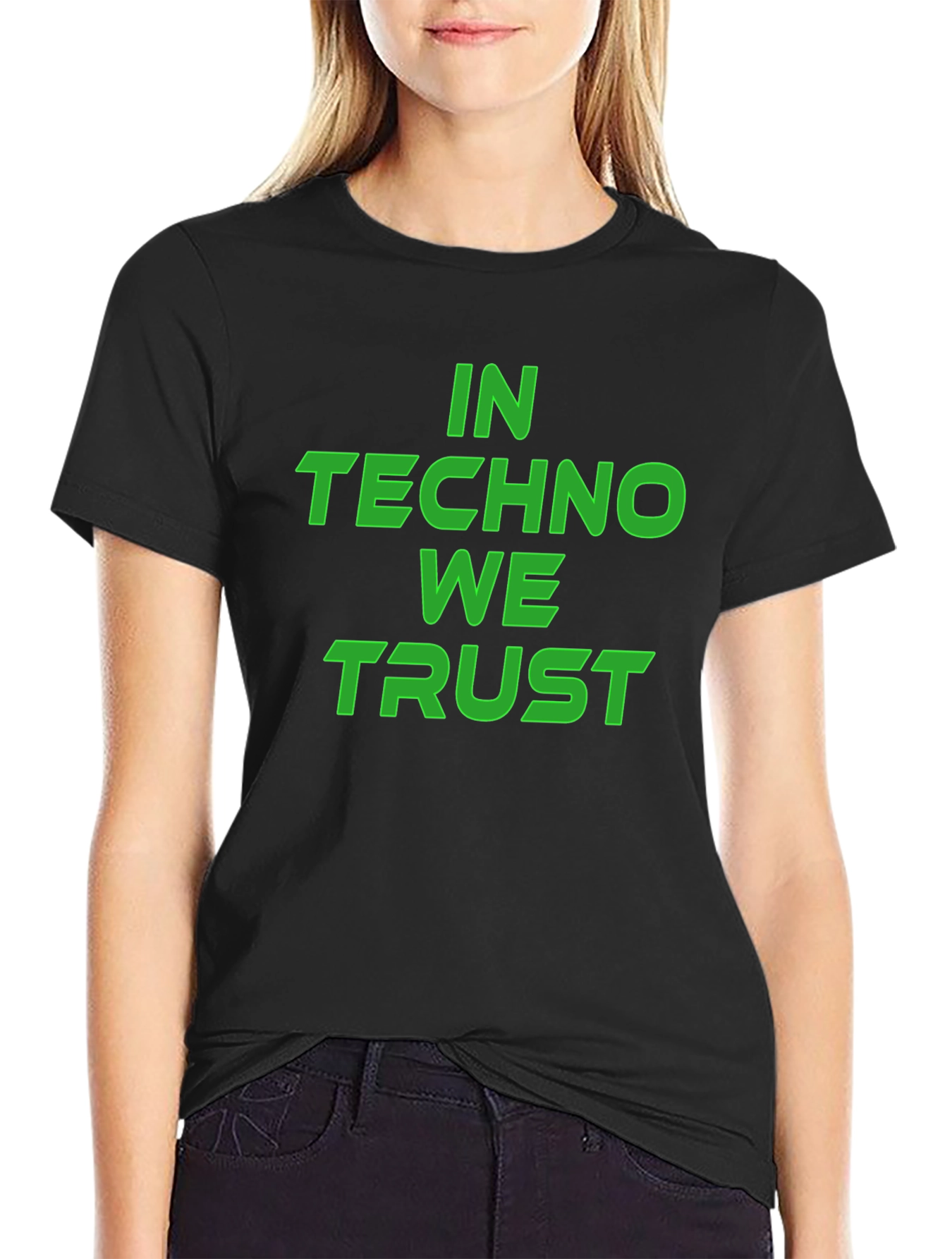 In Techno We Trust Black T-Shirt
