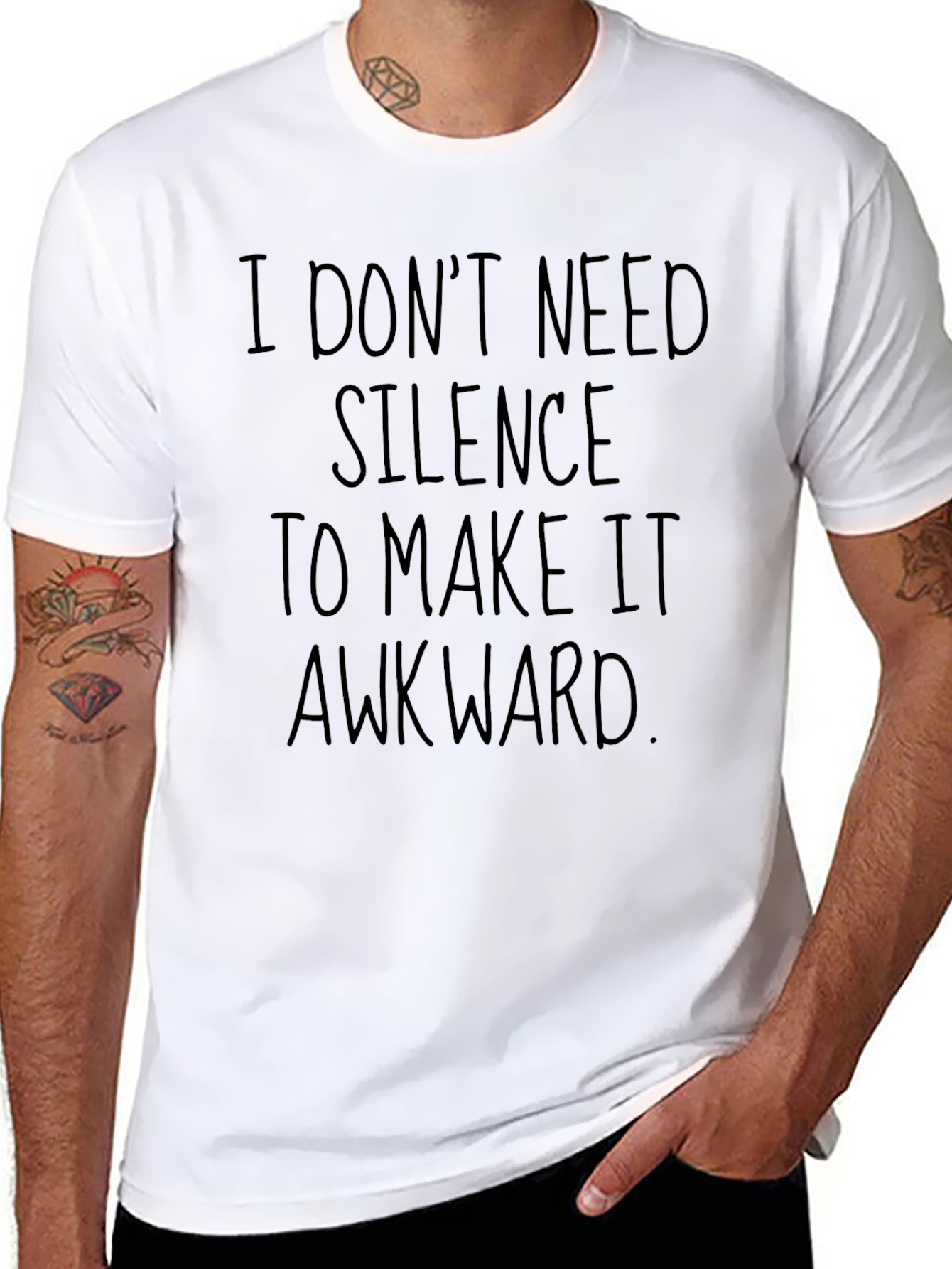 Awkward Humor Graphic Tee - Black
