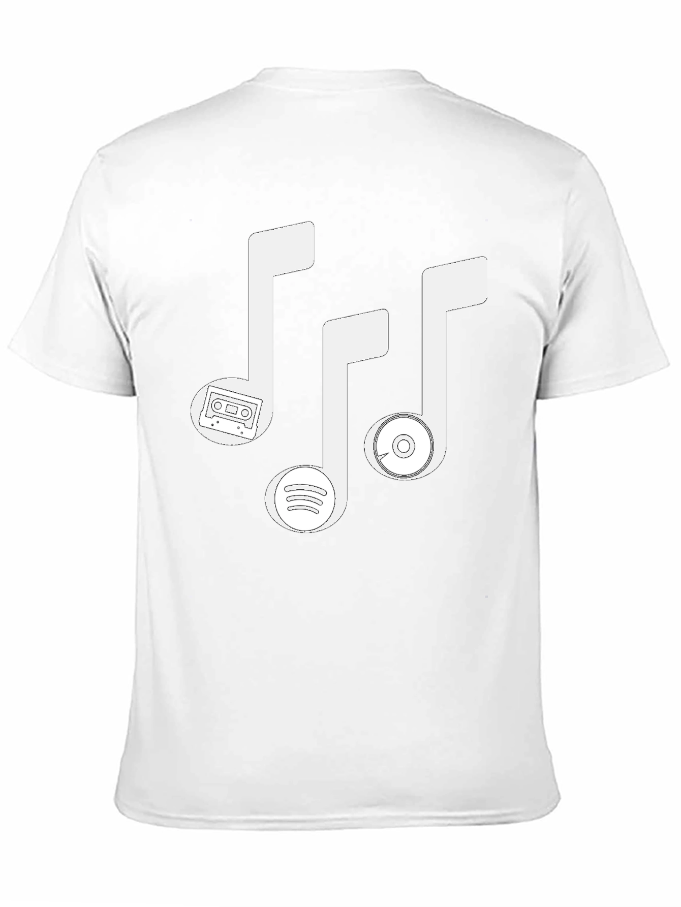 Music Lovers T-Shirt - Cassette Spotify & CD Notes