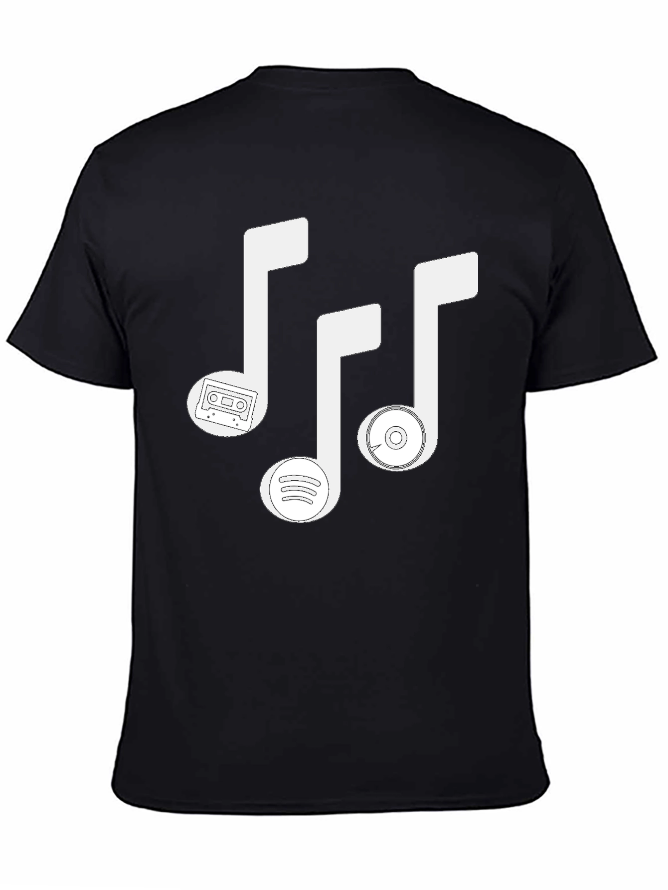 Music Lovers T-Shirt - Cassette Spotify & CD Notes