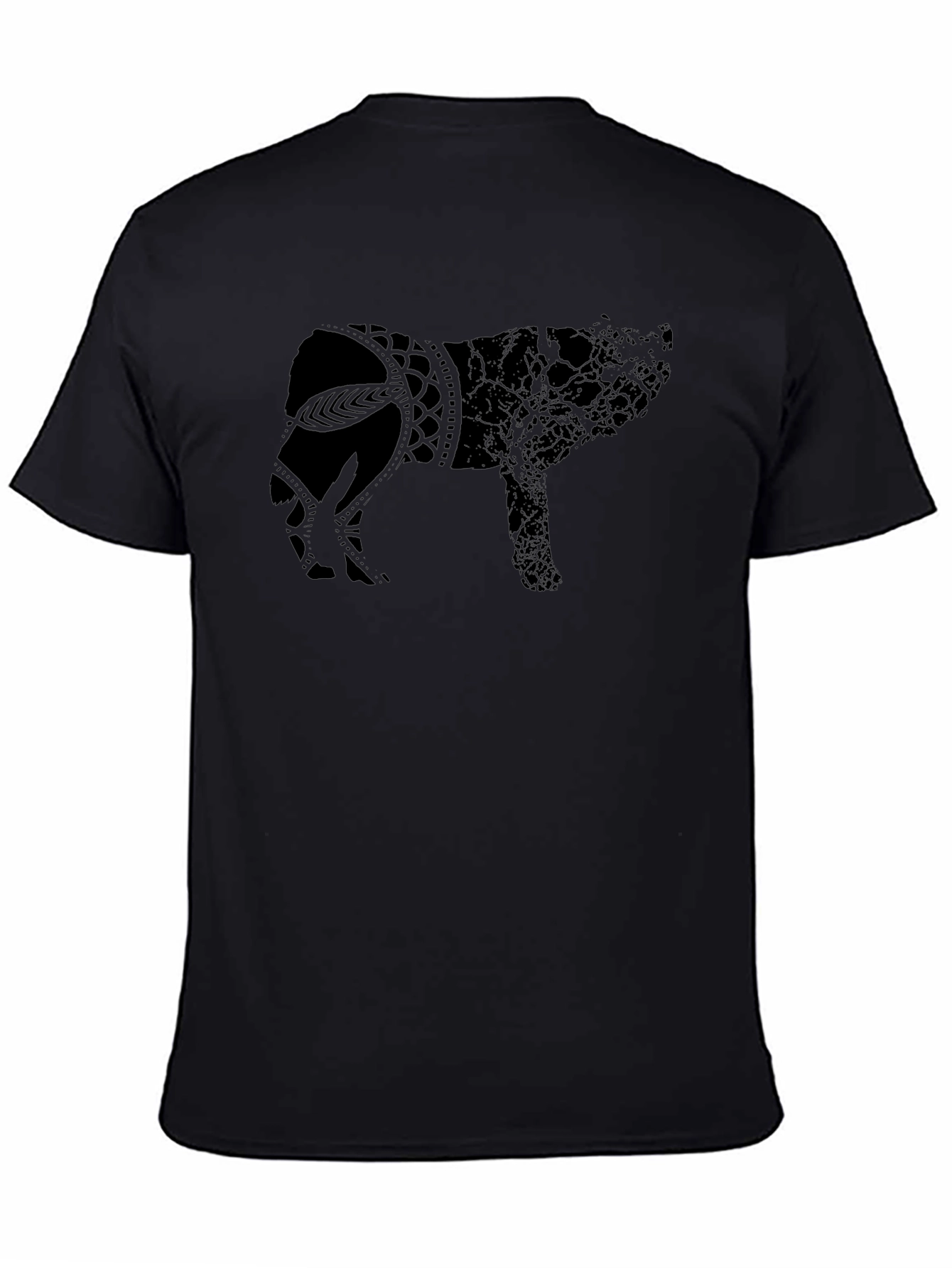 Wolf Graphic Black T-Shirt - Unique Design