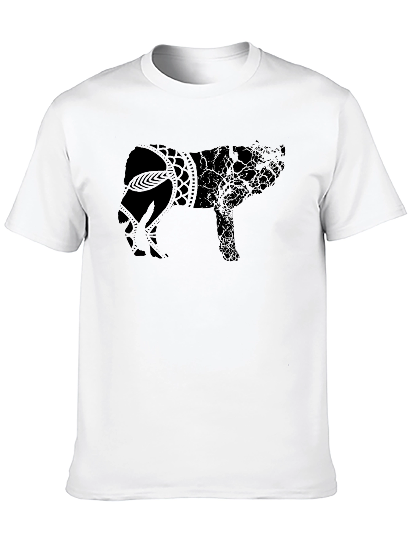Wolf Graphic Black T-Shirt - Unique Design