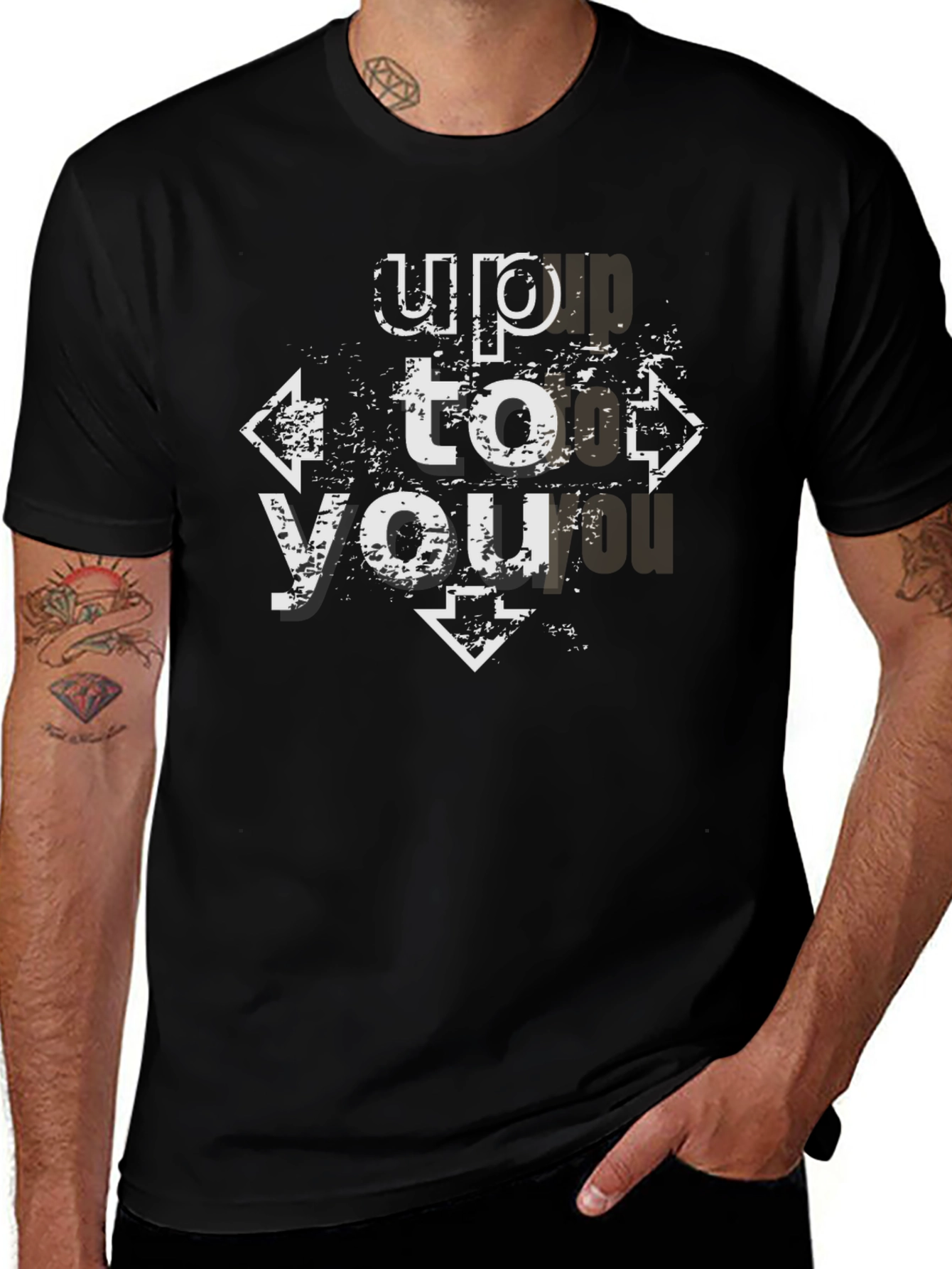 Up to You Graphic Black T-Shirt