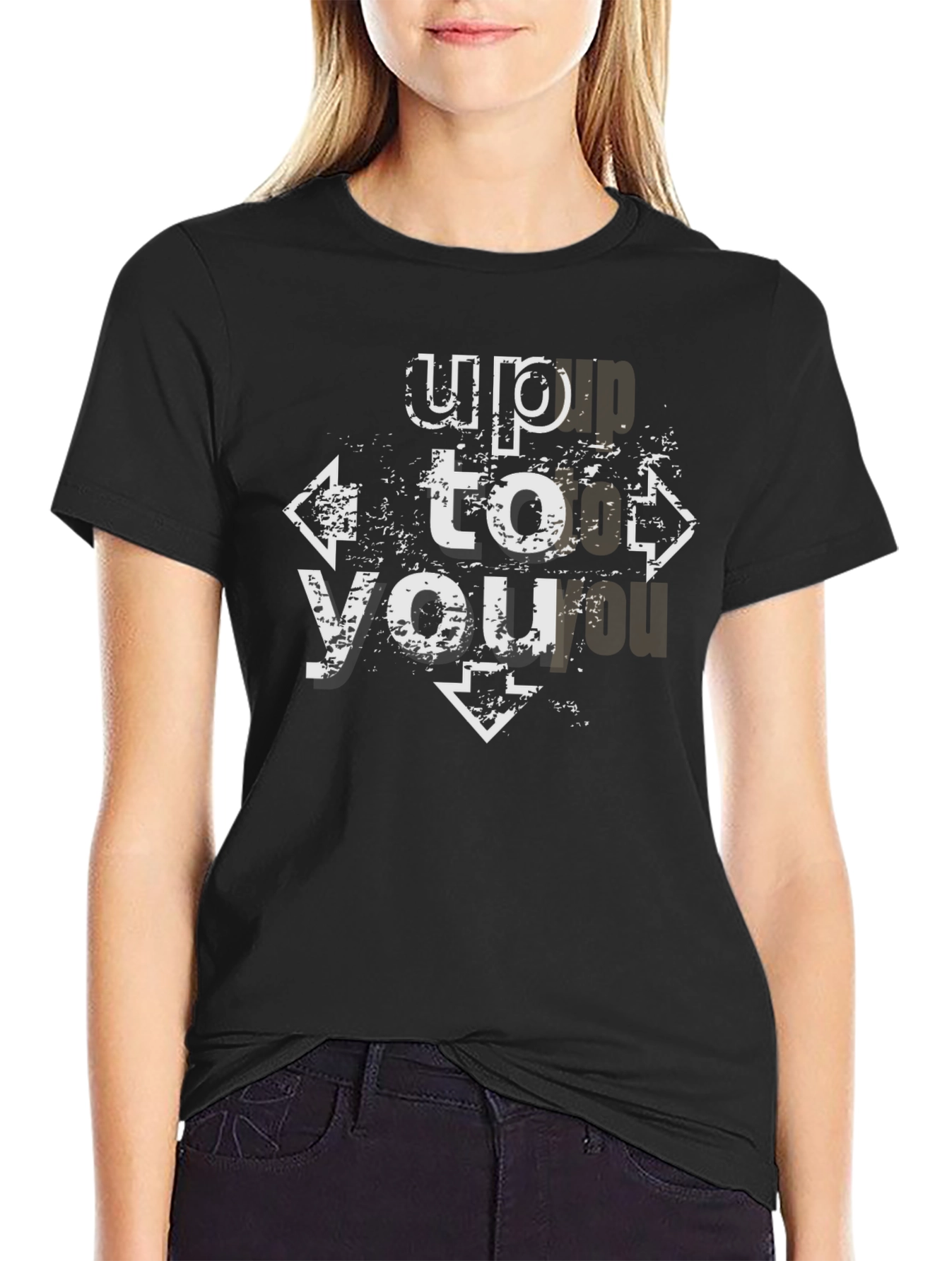 Up to You Graphic Black T-Shirt