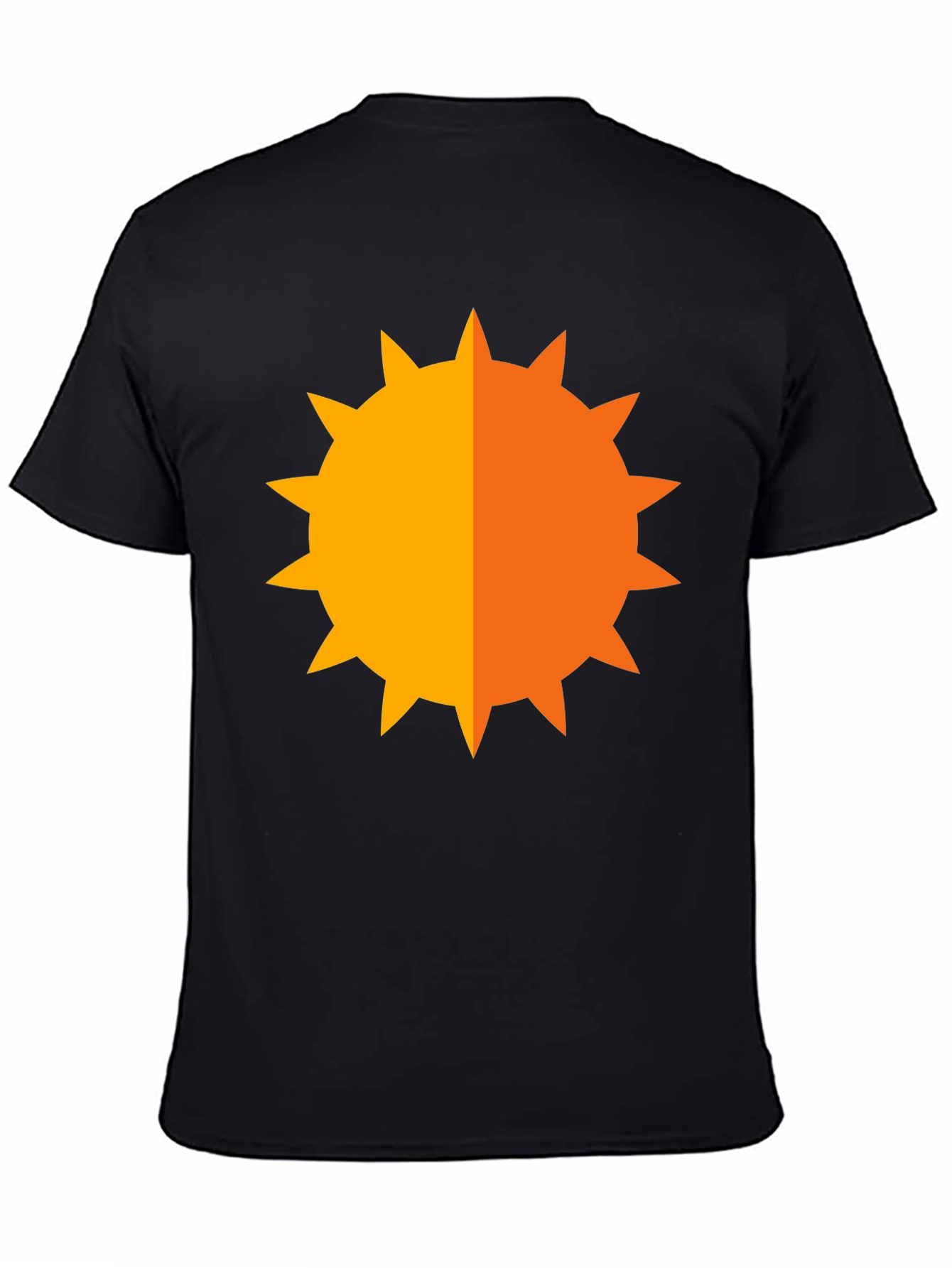Geometric Sun Graphic Tee - Bold Black Shirt